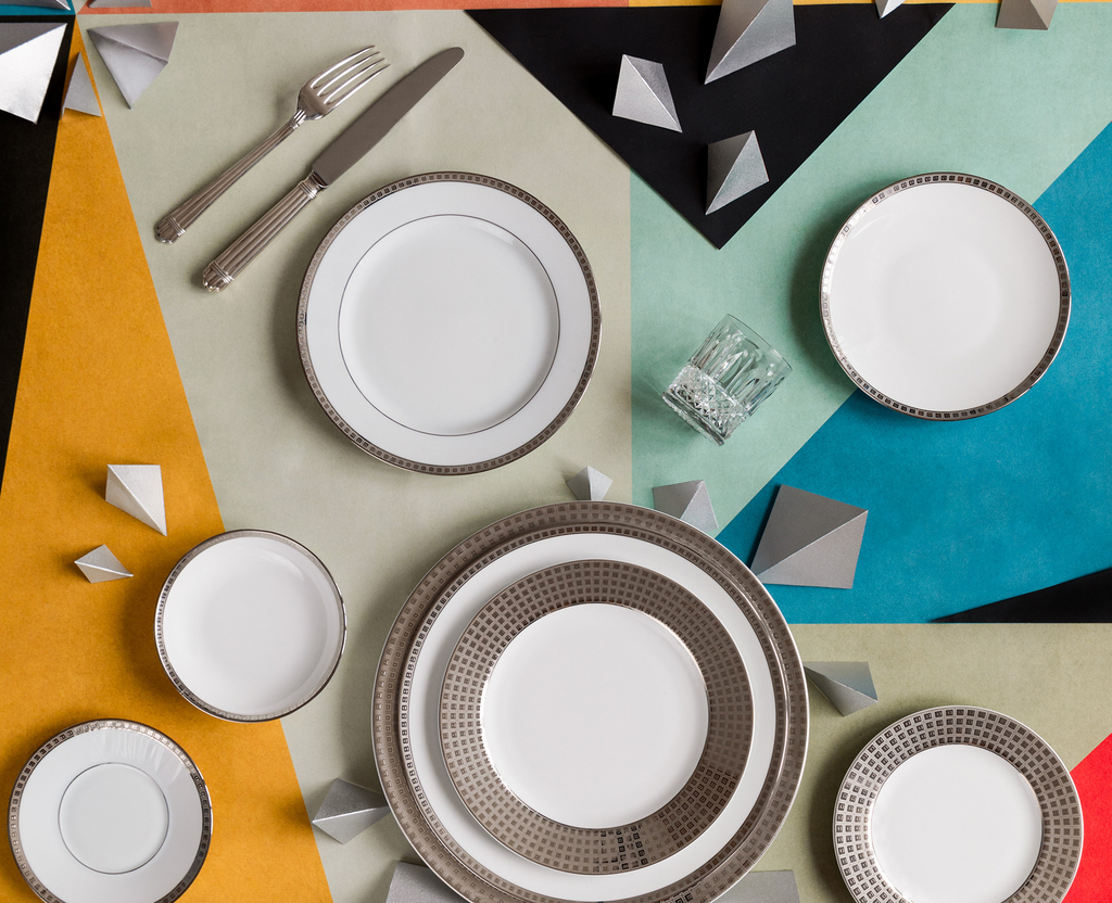 Athéna platine atmosphere image table art | Bernardaud