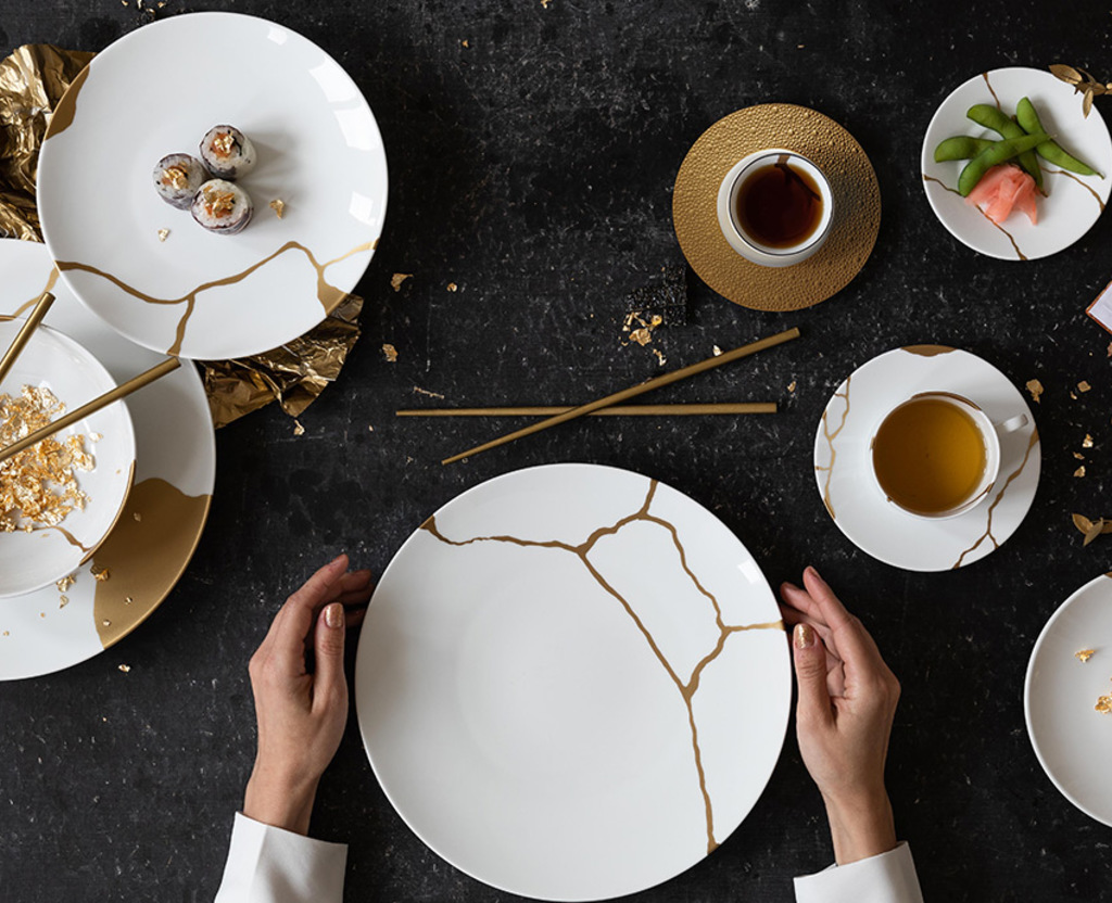 Big Kintsugi Bowl Japanese Ceramic Home Table Decor