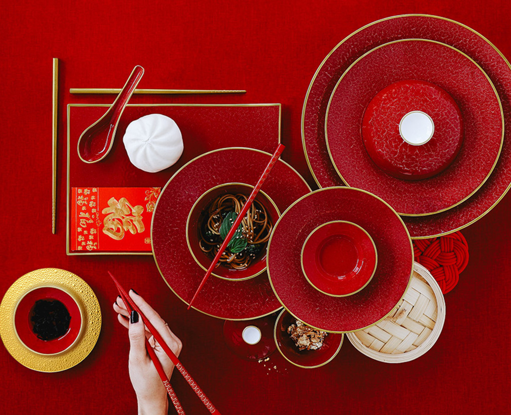 Image d'ambiance de la table Rouge Empereur JP Bernardaud