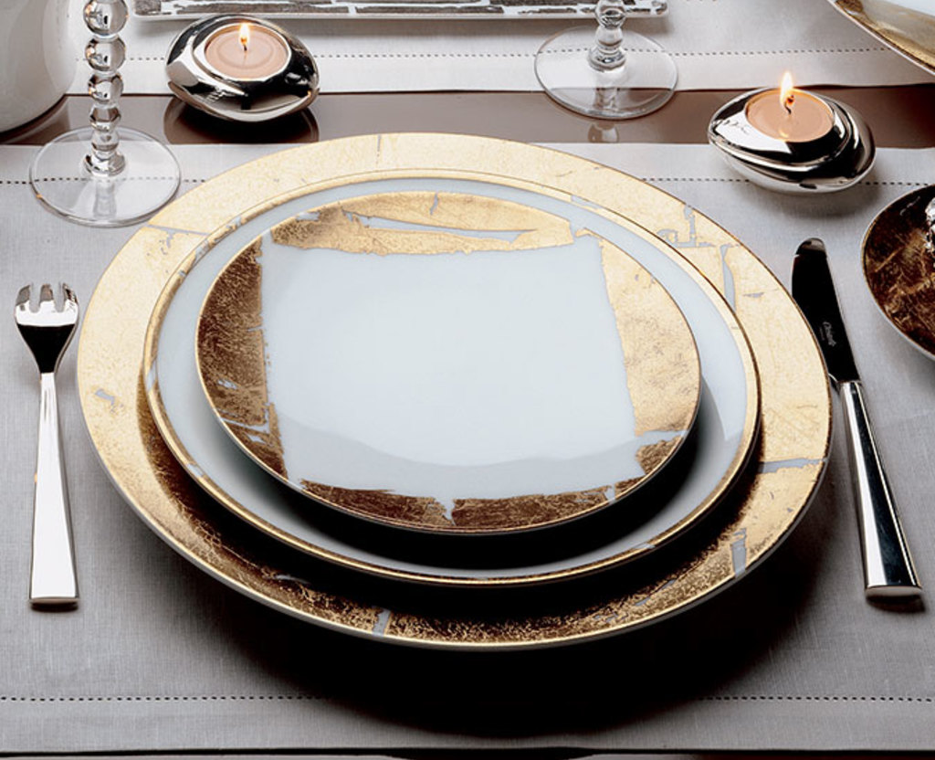 Image d'ambiance de la table Feuille d'Or & Végétal Or JP Bernardaud
