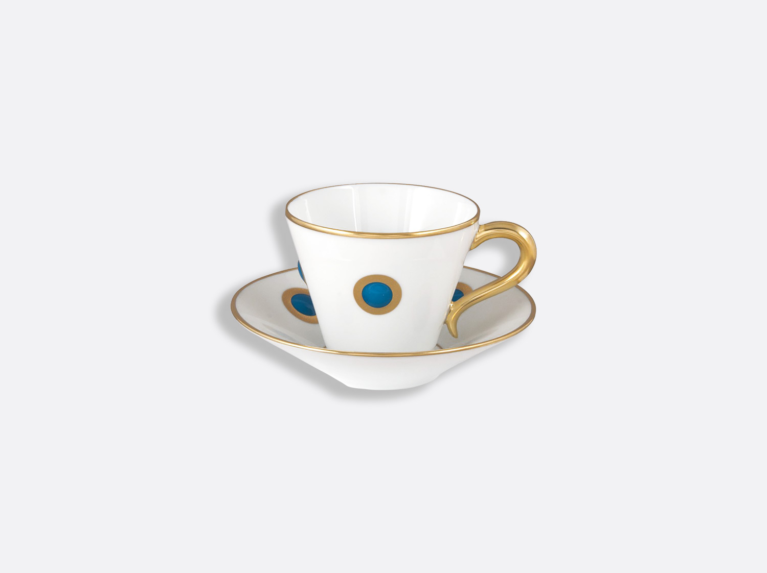 カップ&ソーサー 130ml en porcelaine de la collection Ithaque bleu indien Bernardaud