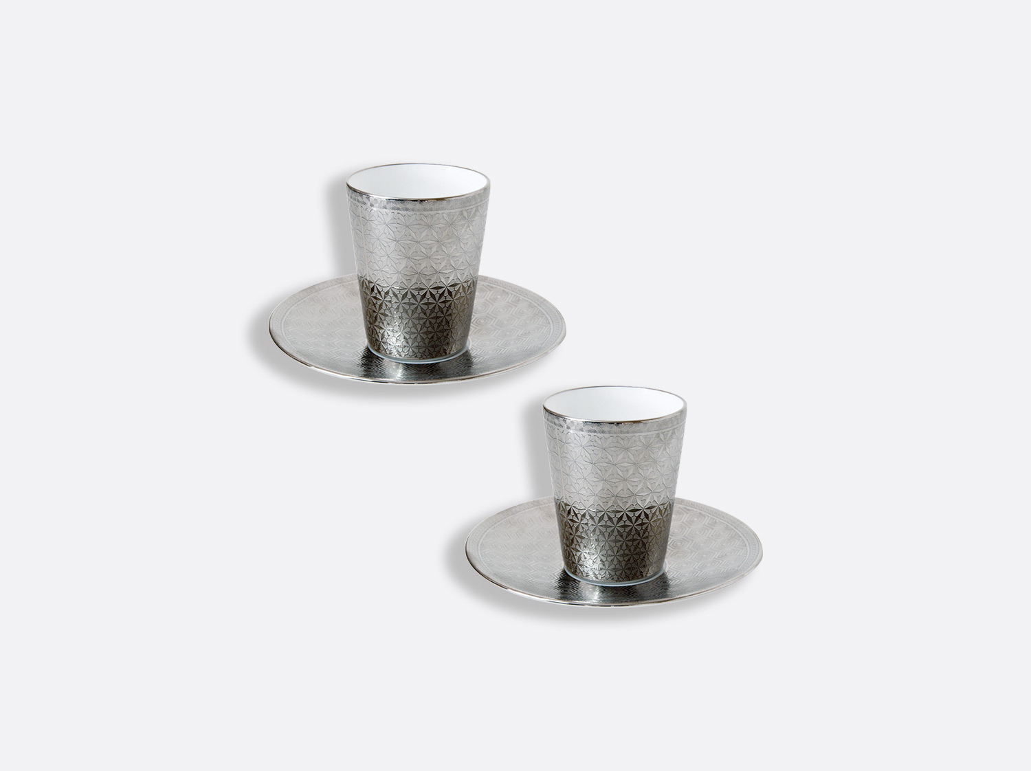 Set of 2 espresso cups and saucers without handle 3 oz DIVINE