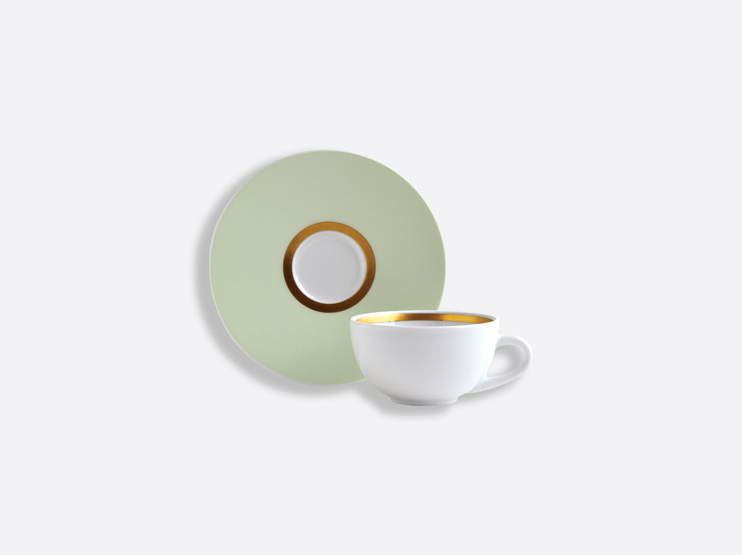 Tasse et soucoupe café en porcelaine de la collection Cronos Amande Bernardaud