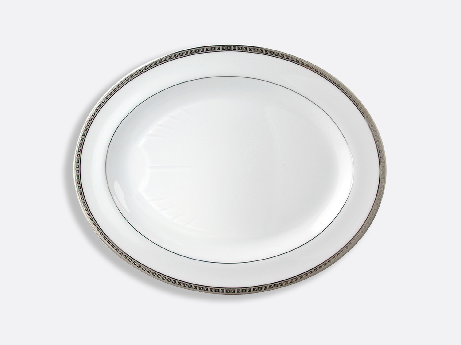 Plat ovale 43 cm en porcelaine de la collection Athéna platine Bernardaud