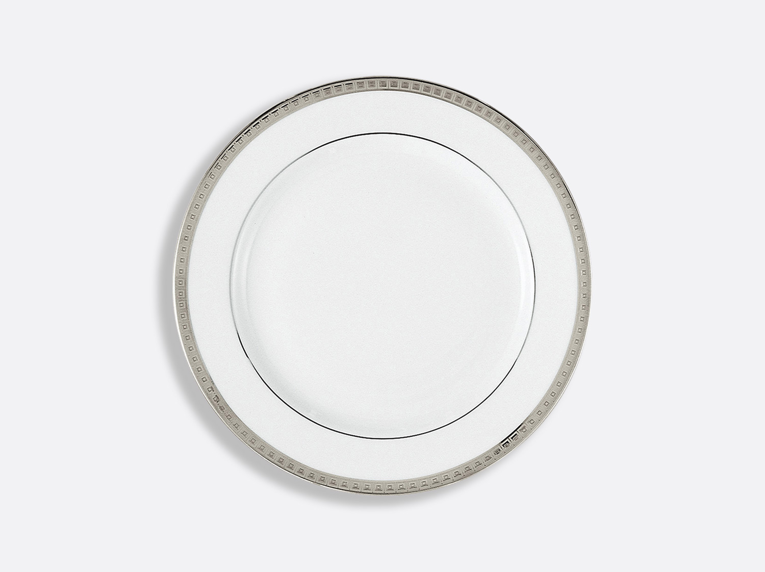 Assiette à dessert 21 cm en porcelaine de la collection Athéna platine Bernardaud