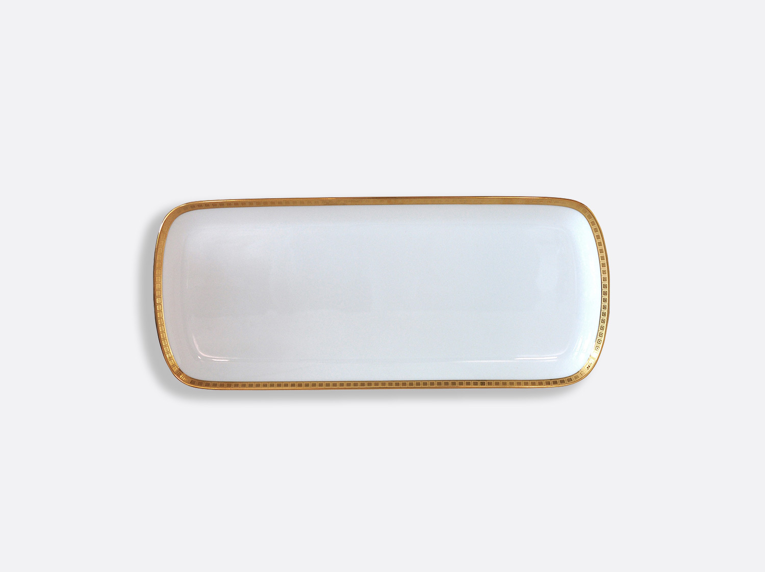 China Cake platter rectangular 15" of the collection Athéna gold | Bernardaud