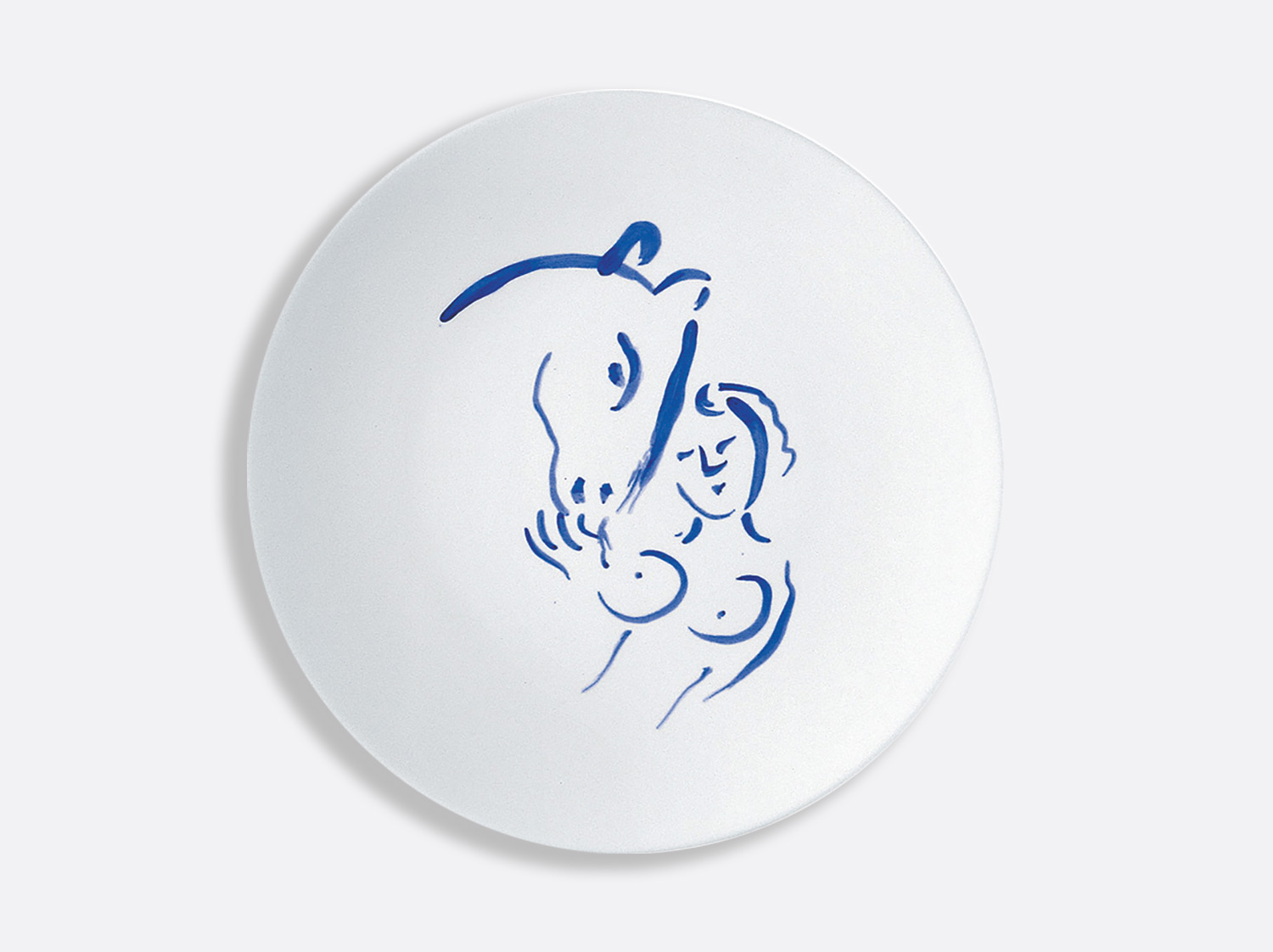 Assiette à diner 26 cm « Nu et cheval »   en porcelaine de la collection Pour ida Bernardaud