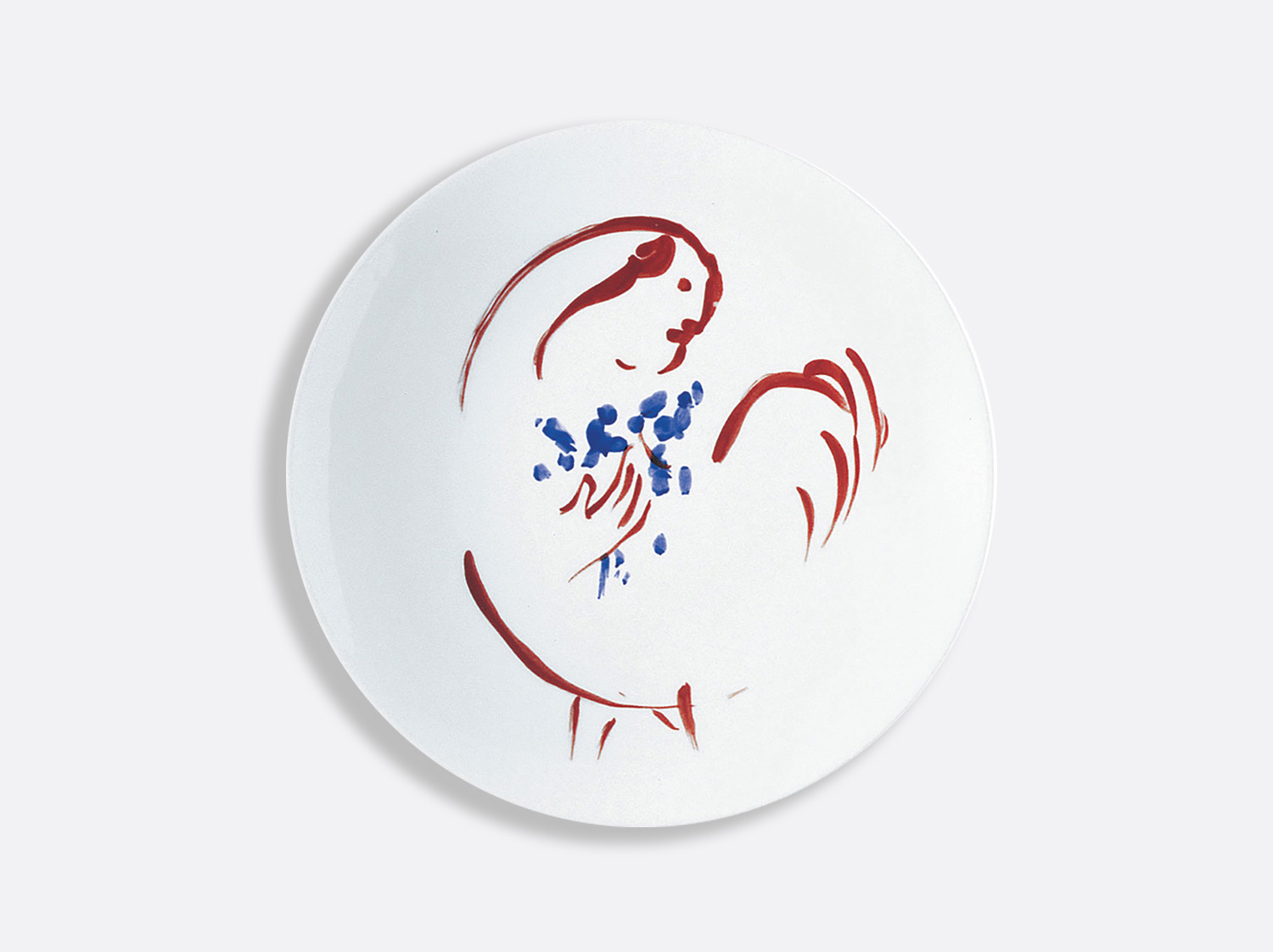 Assiette à dessert coq-femme 21 cm en porcelaine de la collection Pour ida Bernardaud