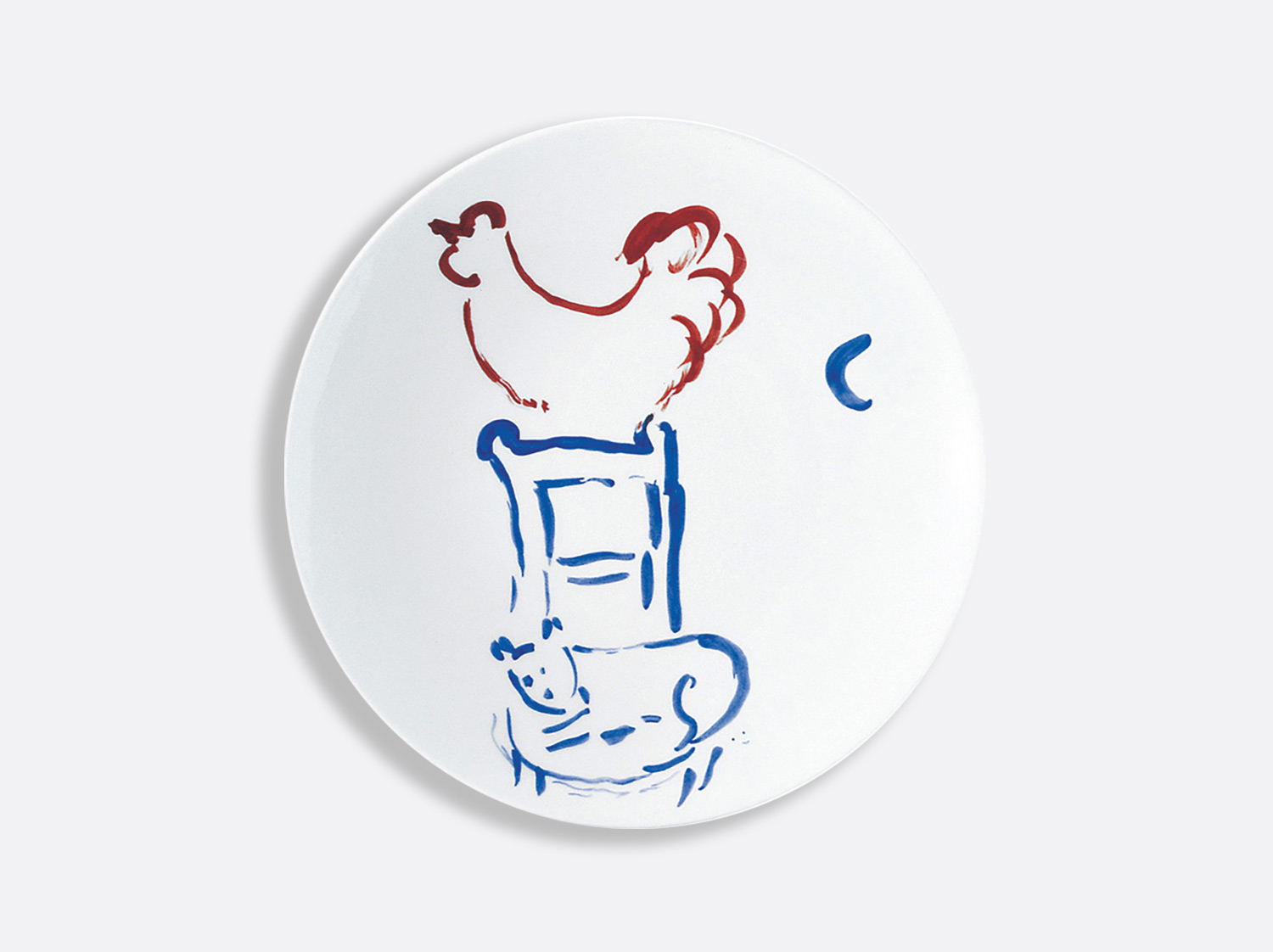 Assiette à dessert 21 cm « Le coq à la chaise »  en porcelaine de la collection Pour ida Bernardaud