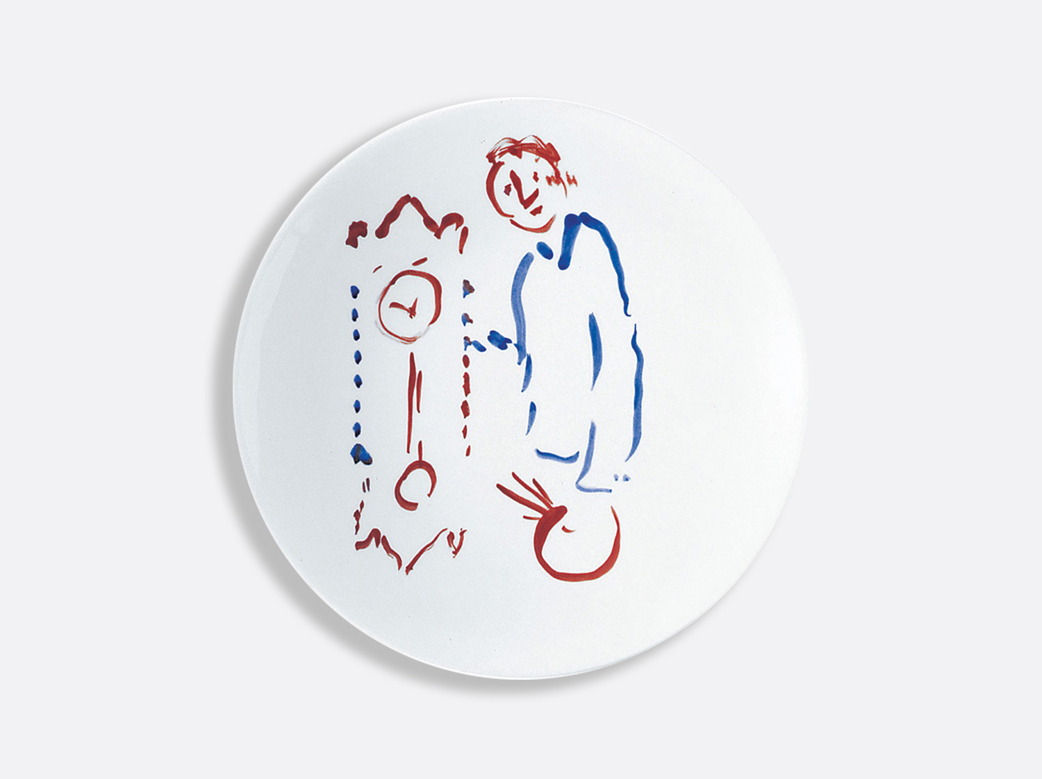 Assiette à dessert 21 cm « Le peintre à l’horloge »   en porcelaine de la collection Pour ida Bernardaud