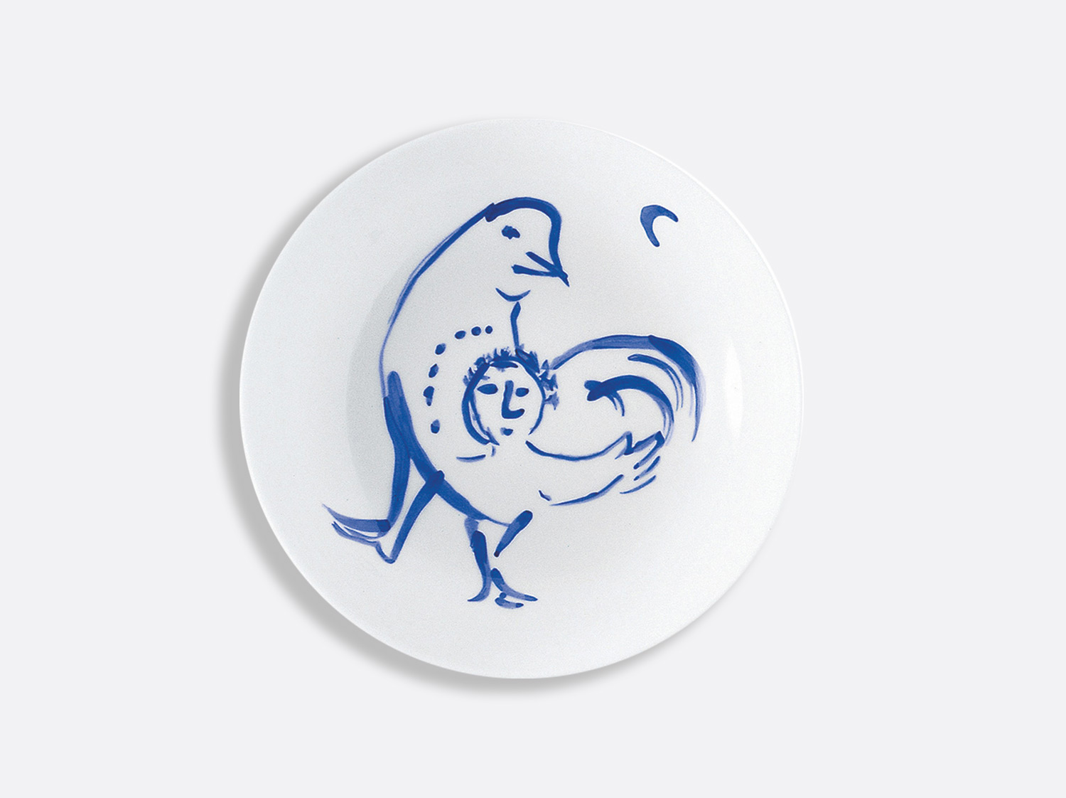 Assiette creuse 19 cm « Le coq à l’enfant » en porcelaine de la collection Pour ida Bernardaud