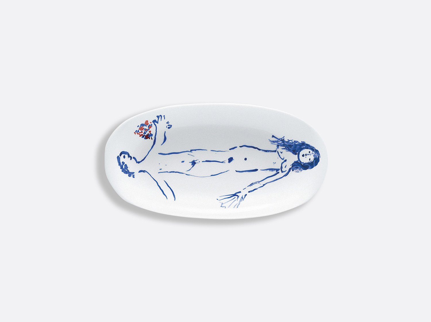オードブル皿 扇を持ったカップル en porcelaine de la collection Pour ida Bernardaud