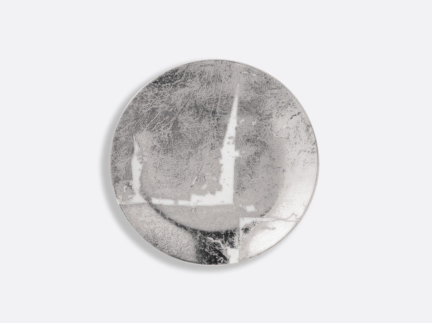 Assiette coupe 14 cm en porcelaine de la collection Feuille d argent Bernardaud