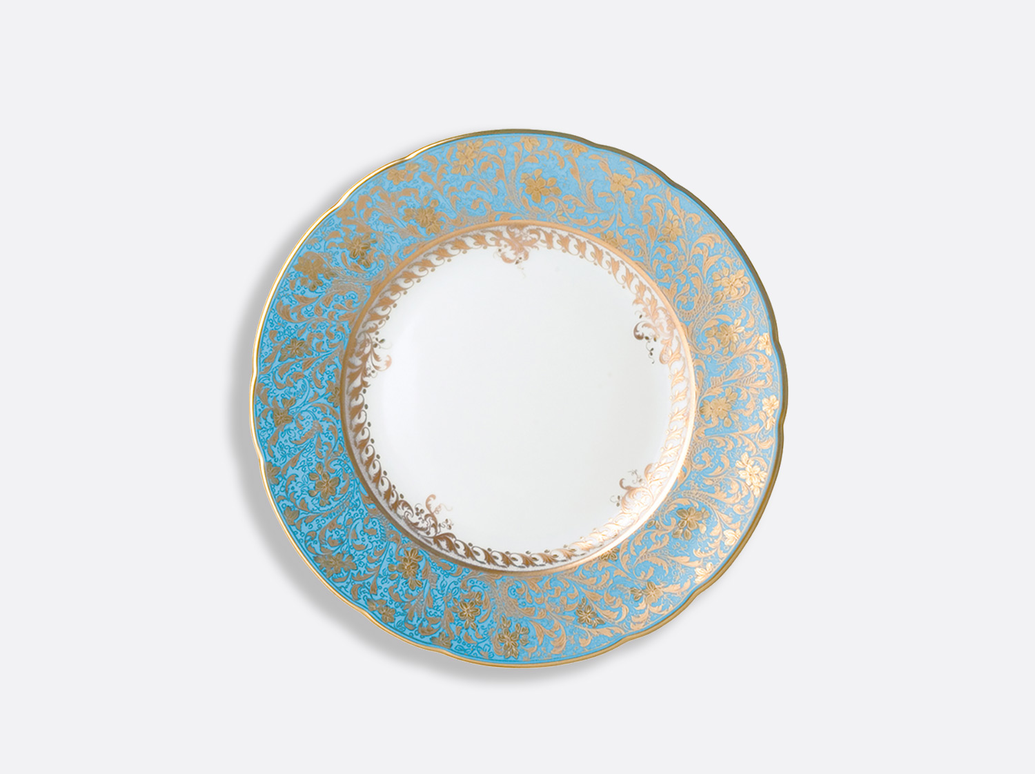Assiette à dessert 21 cm en porcelaine de la collection Eden turquoise Bernardaud