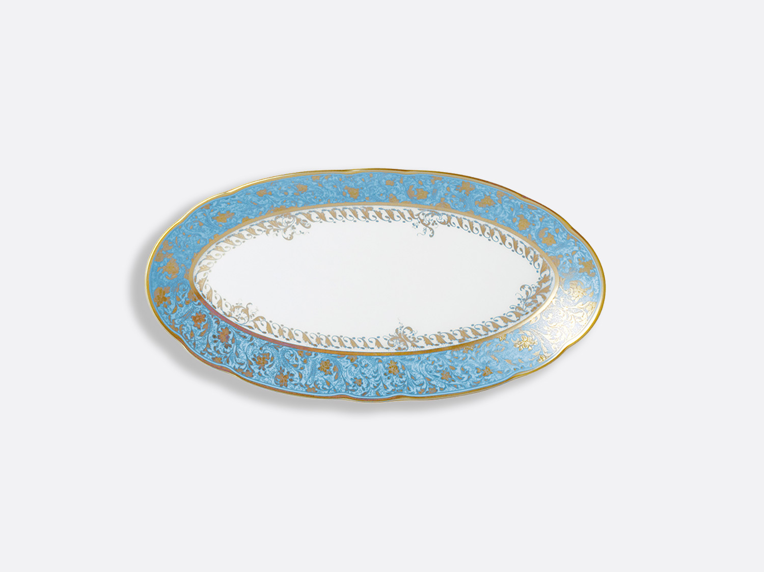 Ravier 21 x 15 cm en porcelaine de la collection Eden turquoise Bernardaud