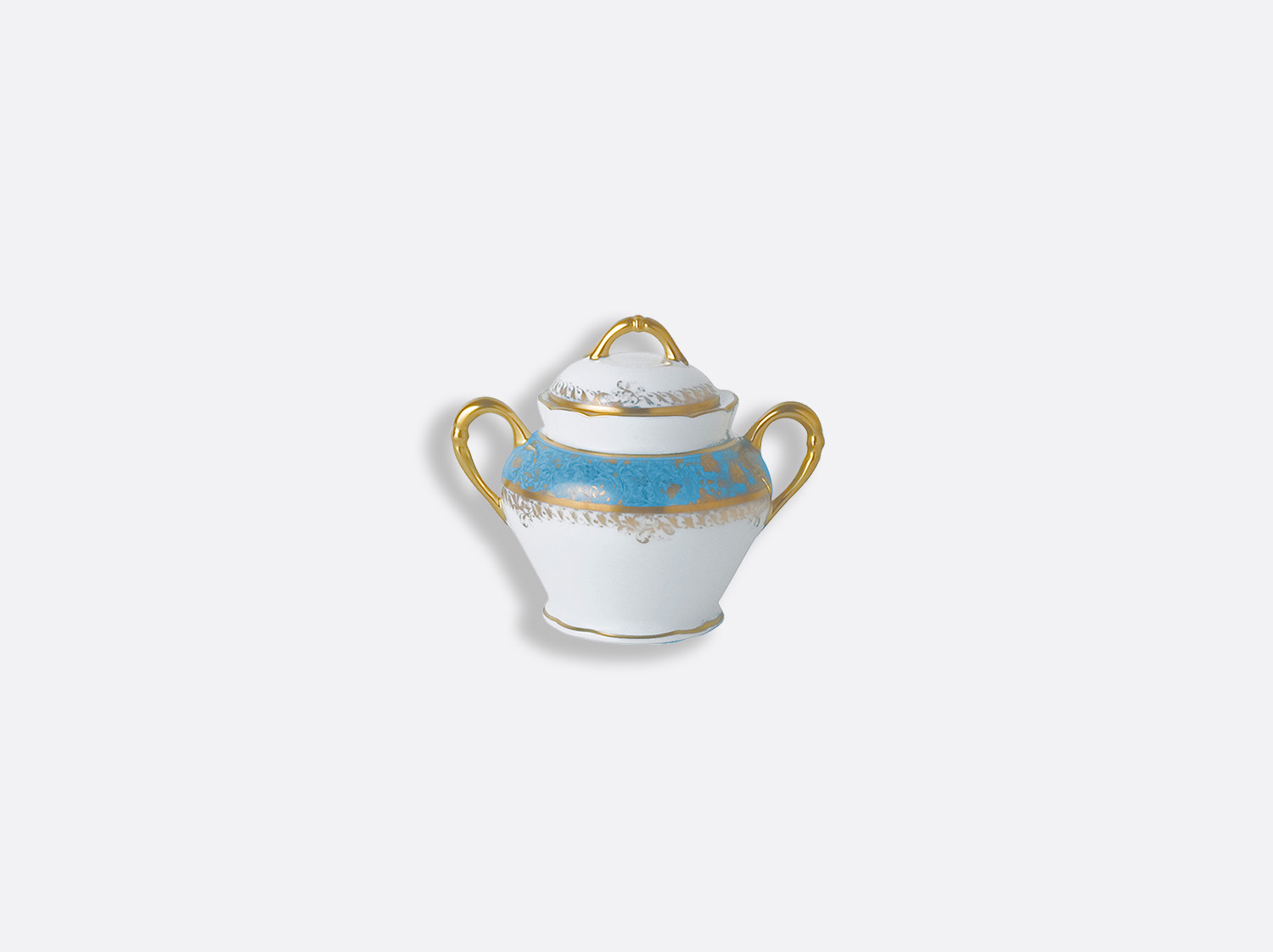 Sucrier 6 tasses 20 cl en porcelaine de la collection Eden turquoise Bernardaud