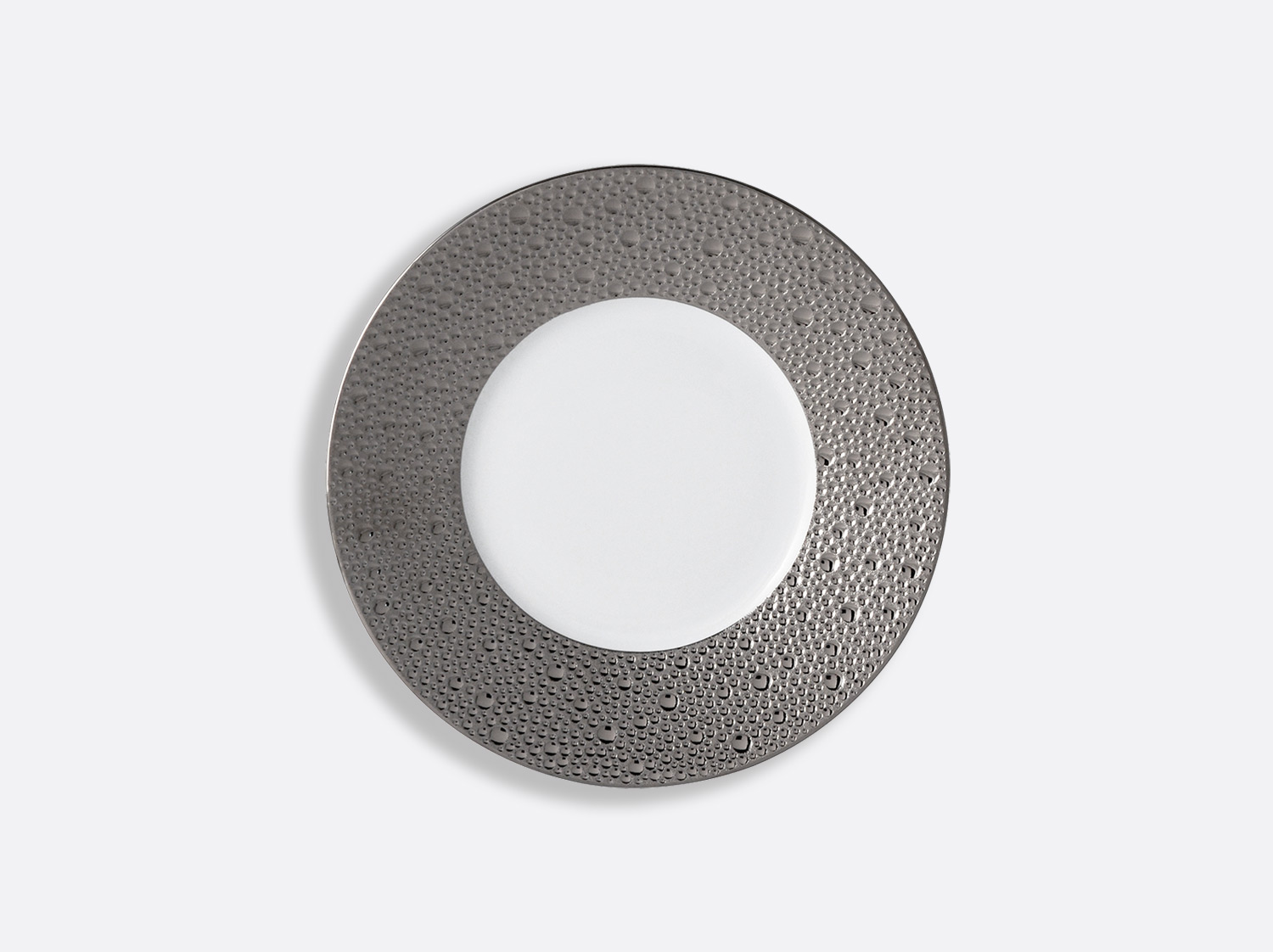 Assiette plate 16 cm en porcelaine de la collection Ecume platine Bernardaud