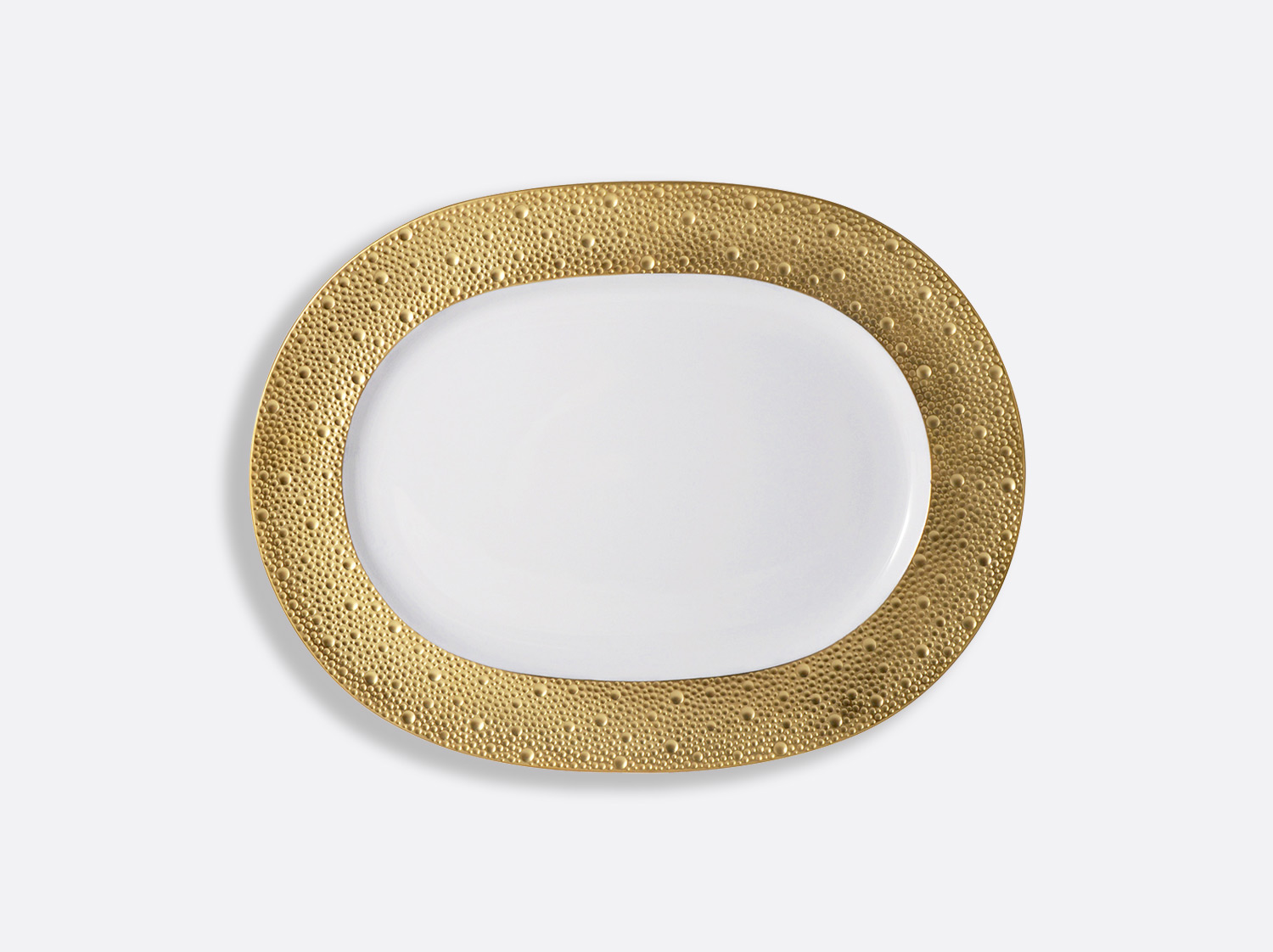 China Oval platter 14" of the collection Ecume gold | Bernardaud