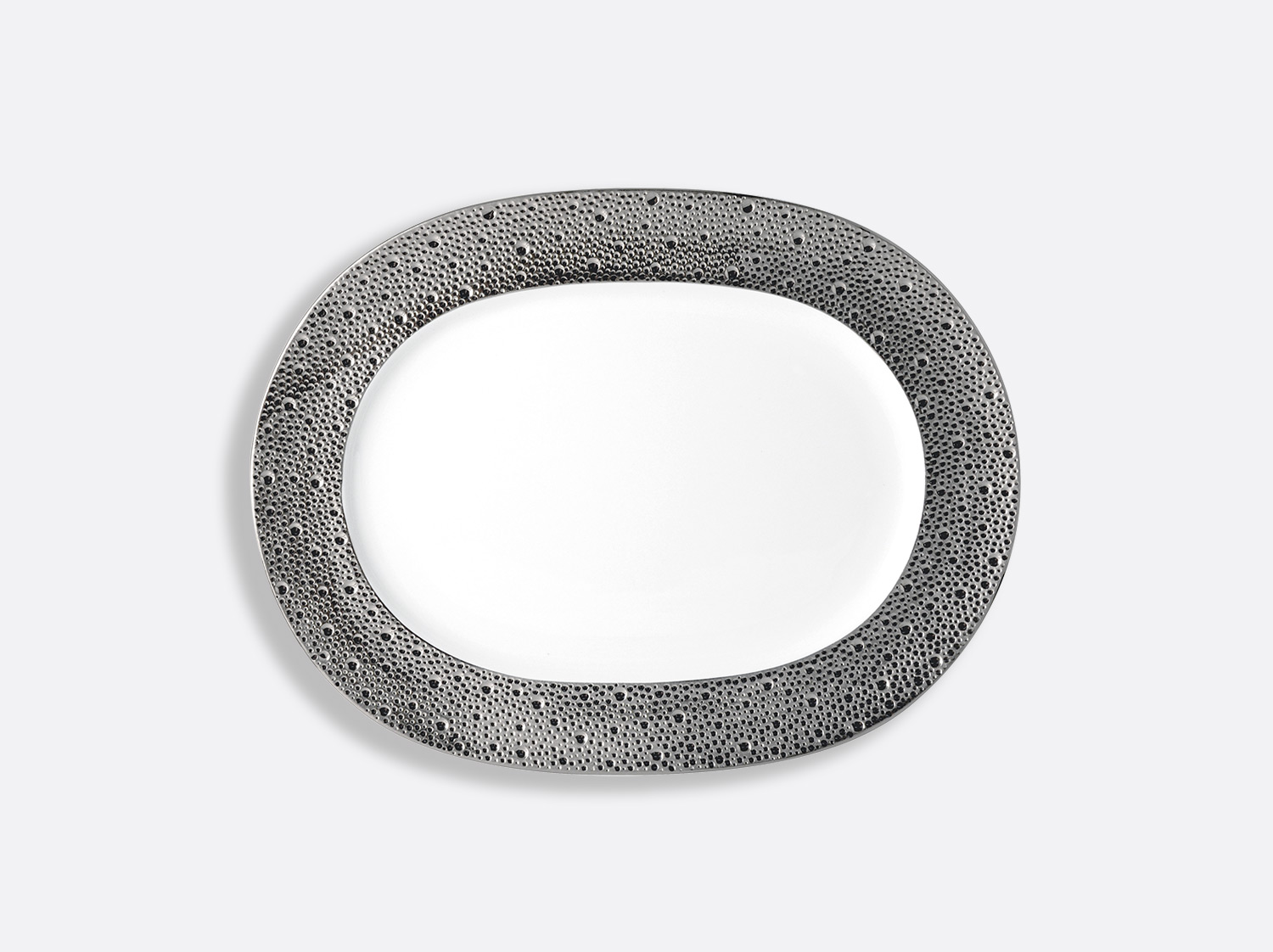 China Oval platter - 35 cm of the collection Ecume platinum | Bernardaud