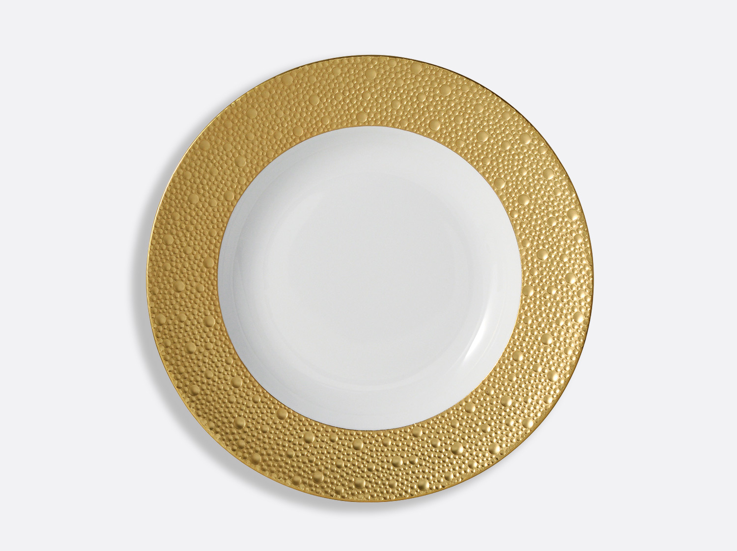 China Rim soup plate 9" of the collection Ecume gold | Bernardaud