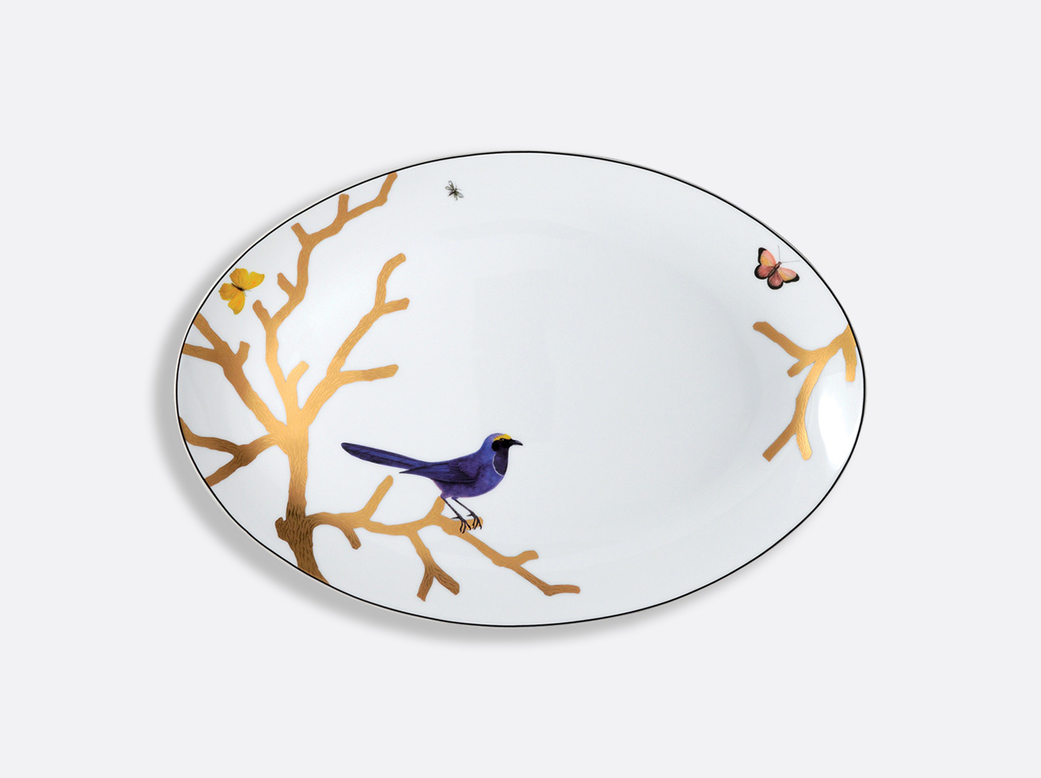 China Oval platter 15" of the collection Aux oiseaux | Bernardaud