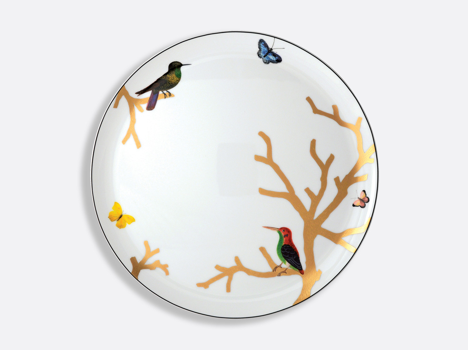 China Round tart platter 13" of the collection Aux oiseaux | Bernardaud
