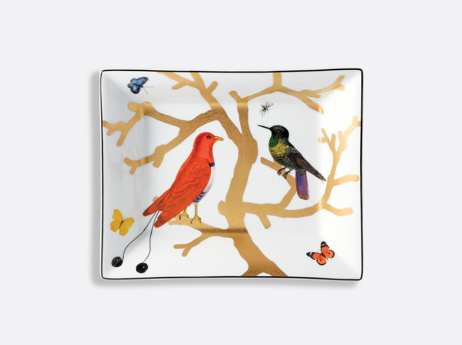 China Valet tray 20 cm x 16 cm of the collection Aux oiseaux | Bernardaud