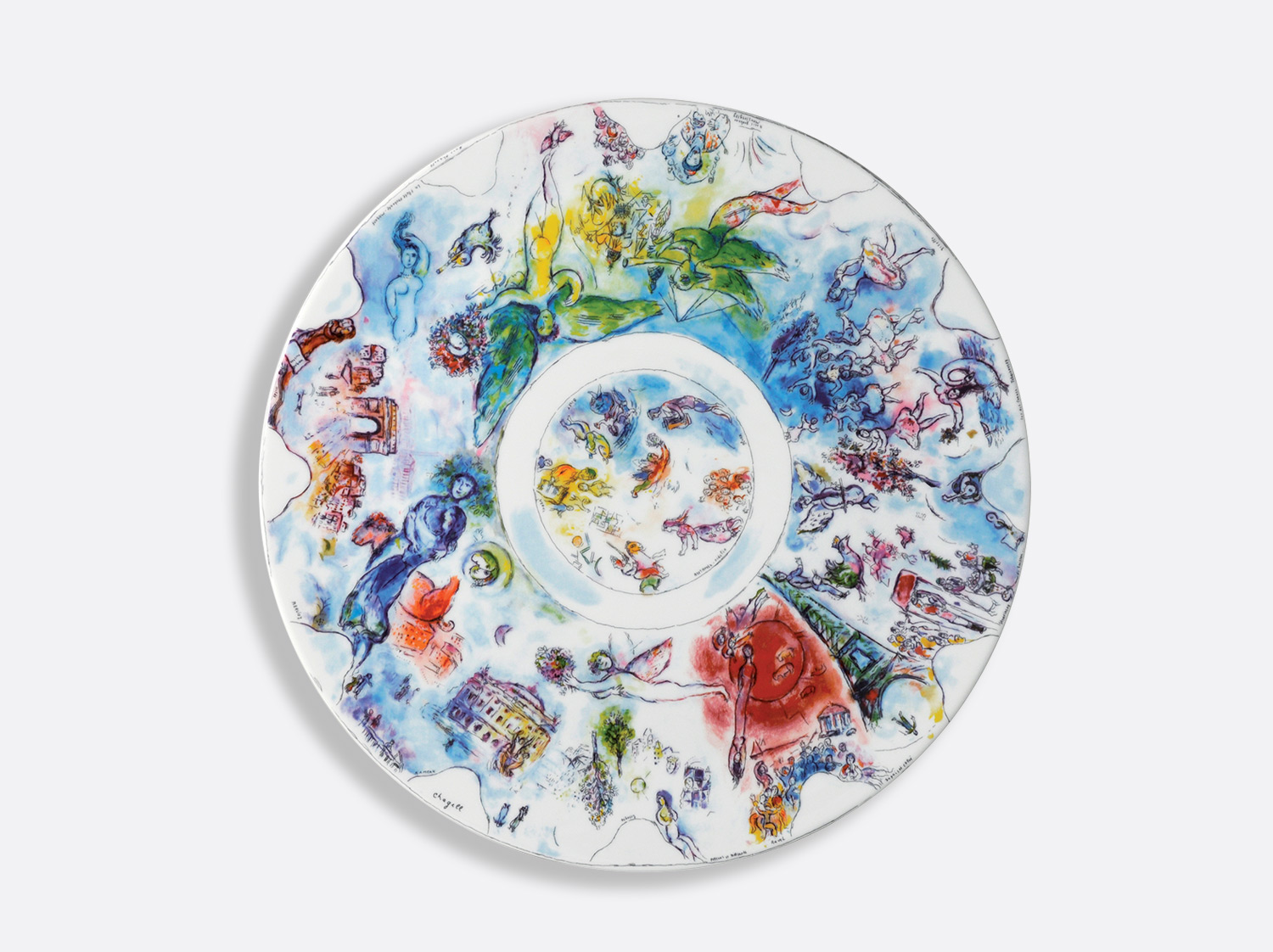クープ 36cm　パリオペラ座 en porcelaine de la collection Collection Marc chagall Bernardaud
