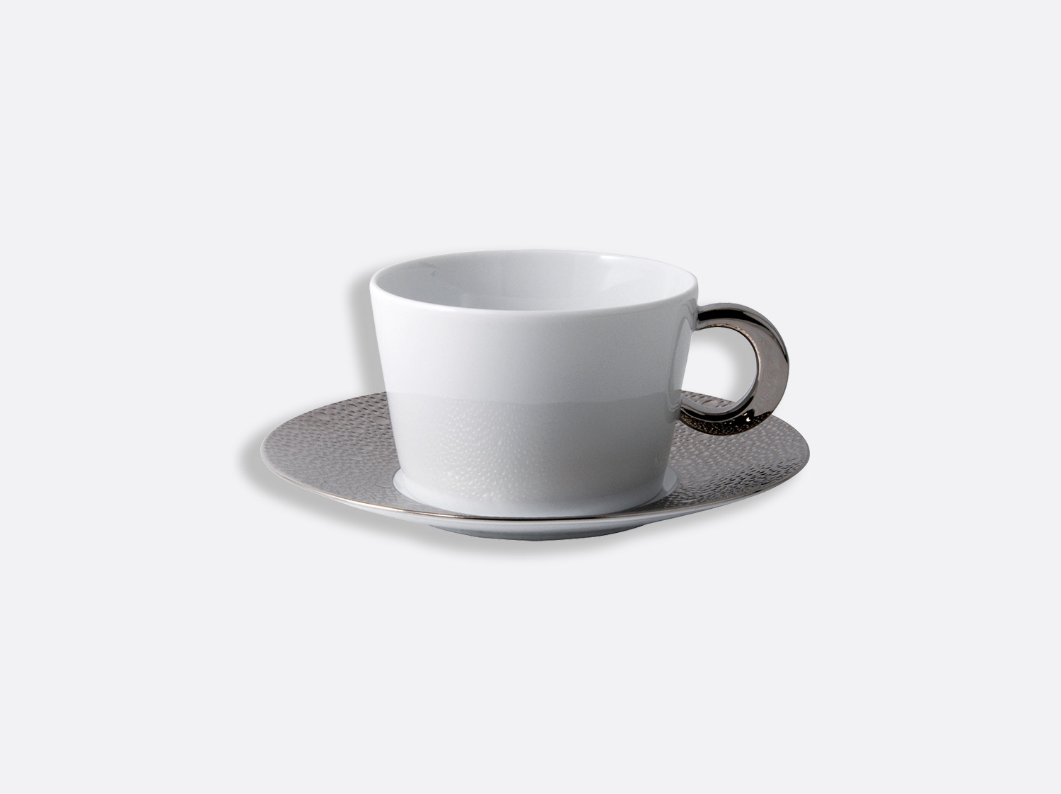 China Breakfast cup and saucer 9 oz of the collection Ecume platinum | Bernardaud