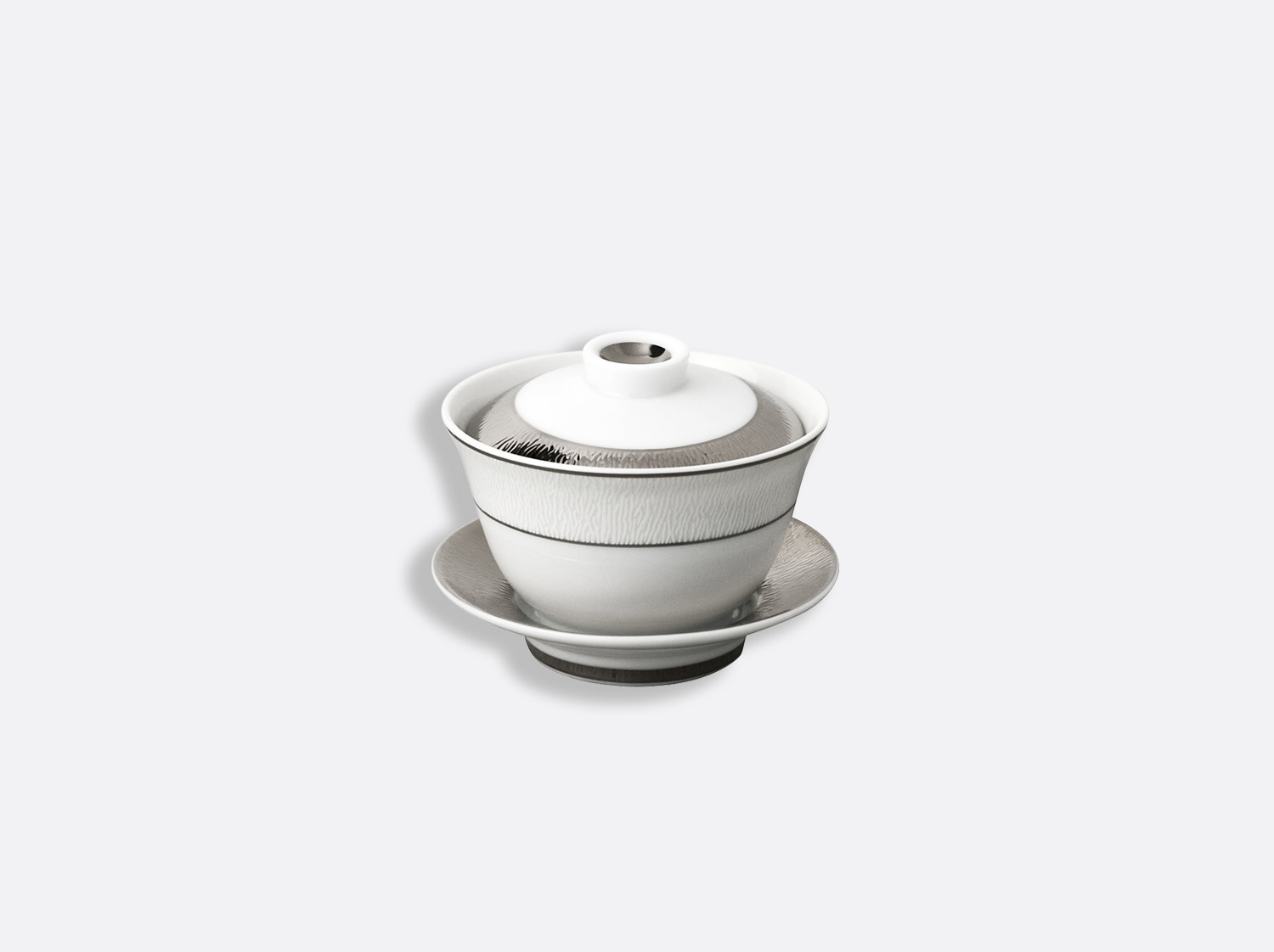 Petite tasse thé couverte 10 cl en porcelaine de la collection Dune Bernardaud