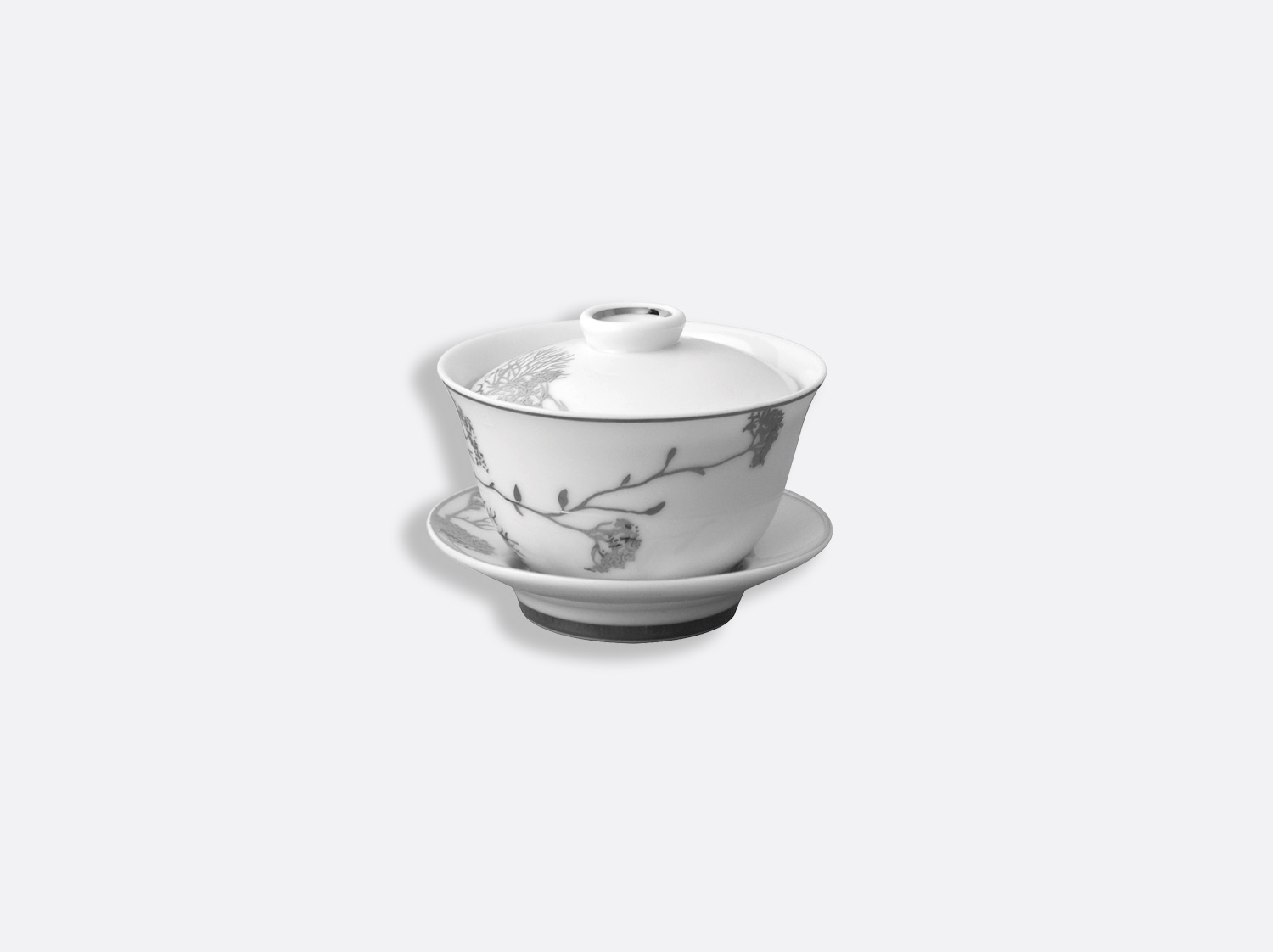 Petite tasse thé couverte 10 cl en porcelaine de la collection Promenade Bernardaud