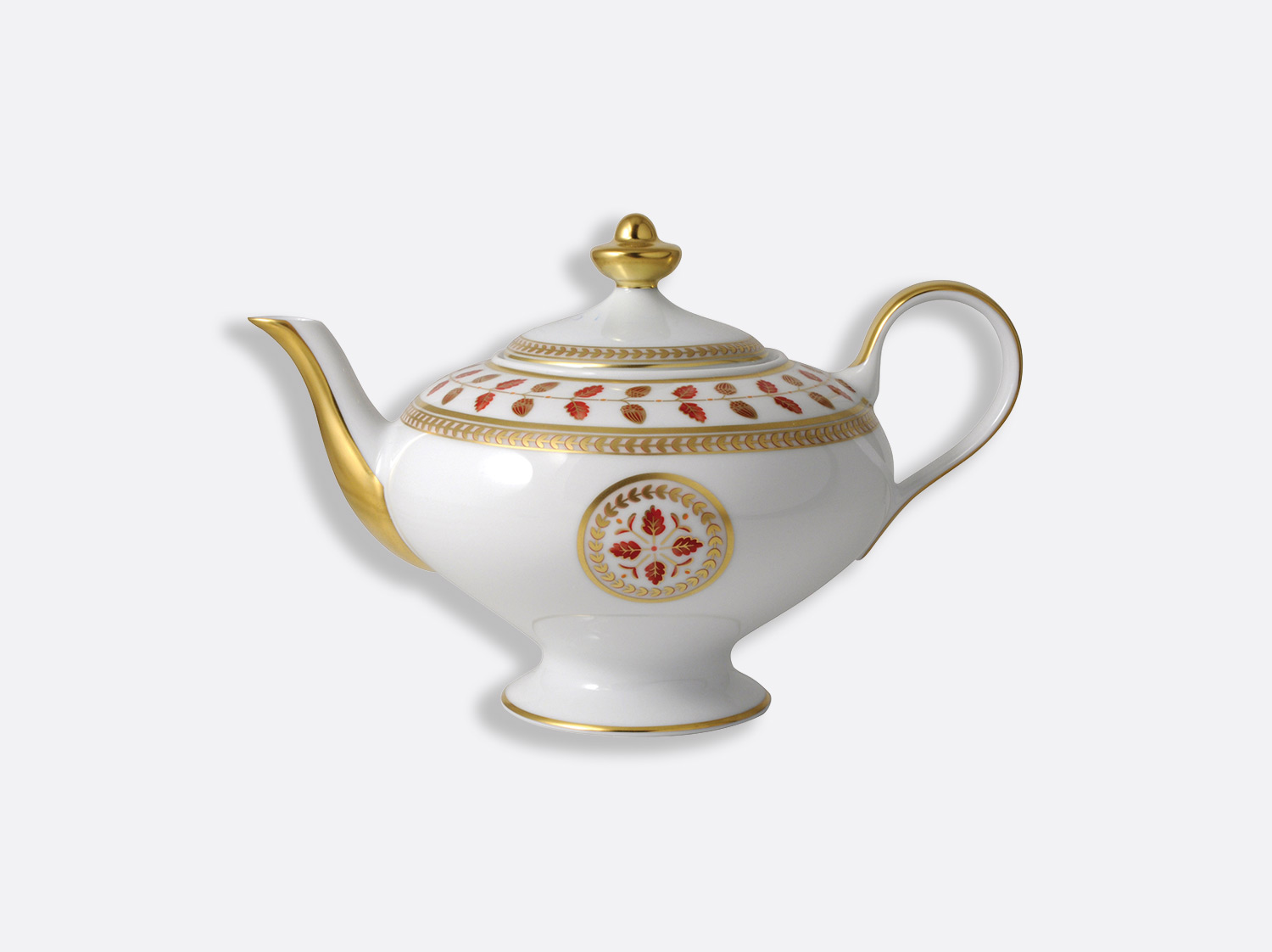 ティーポット 12杯分 750ml en porcelaine de la collection Constance rouge Bernardaud