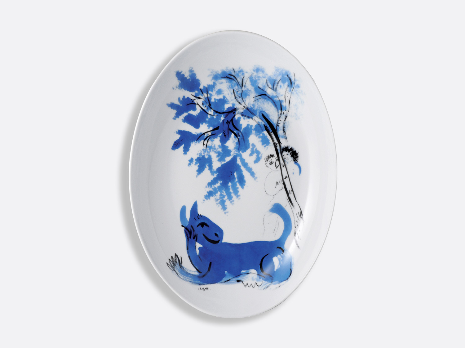 China Oval platter - 39 cm x 28 cm -  "l'animal vert" of the collection Collect chagall l'animal vert 1941 | Bernardaud