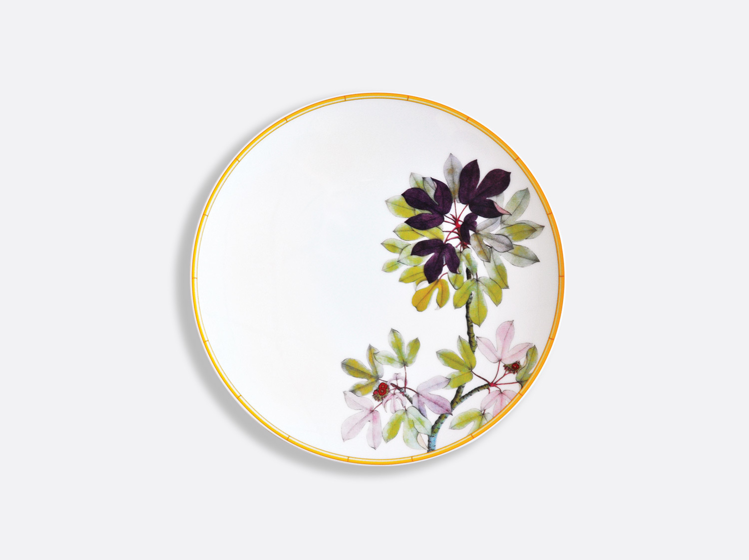Assiette à dessert 21 cm en porcelaine de la collection Jardin indien Bernardaud