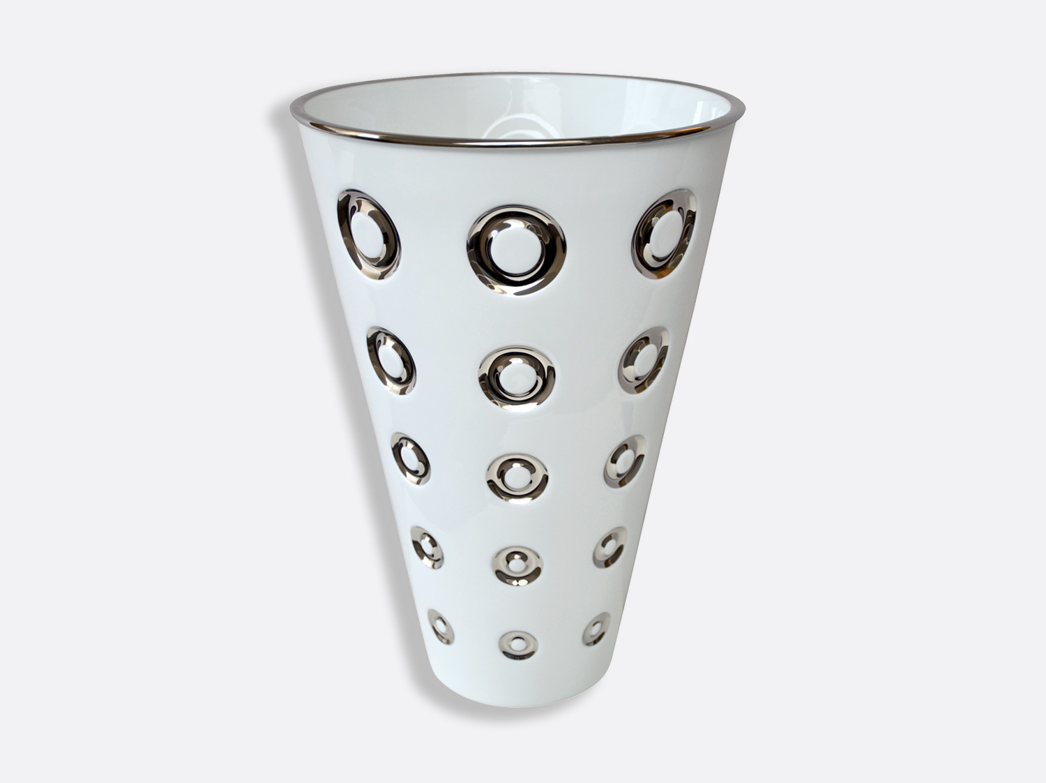 Vase H. 37,5 cm en porcelaine de la collection Panarea argent Bernardaud