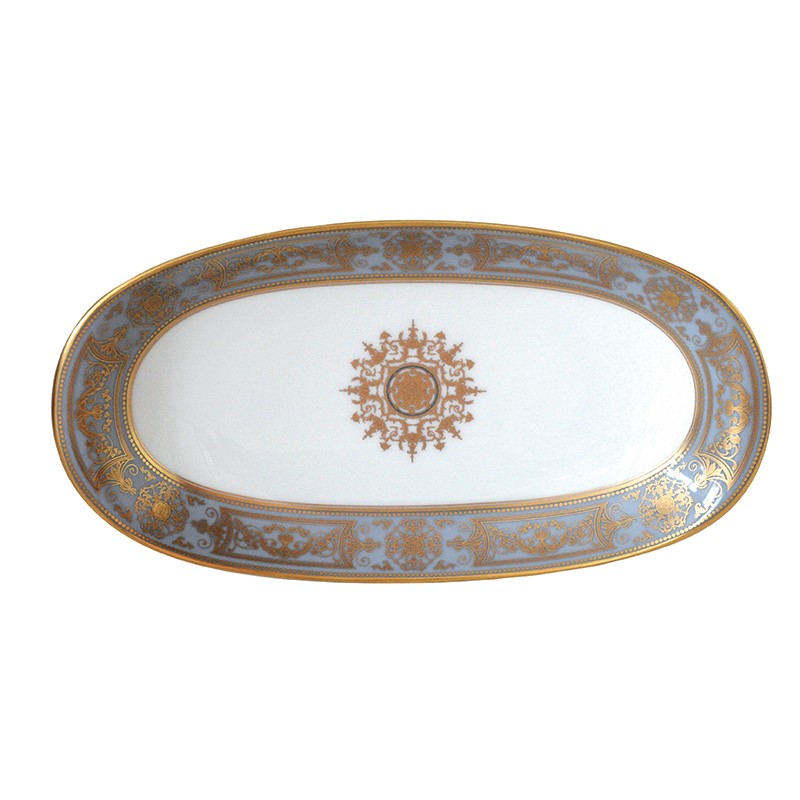 China Relish dish 9" x 5" of the collection Aux rois flanelle | Bernardaud