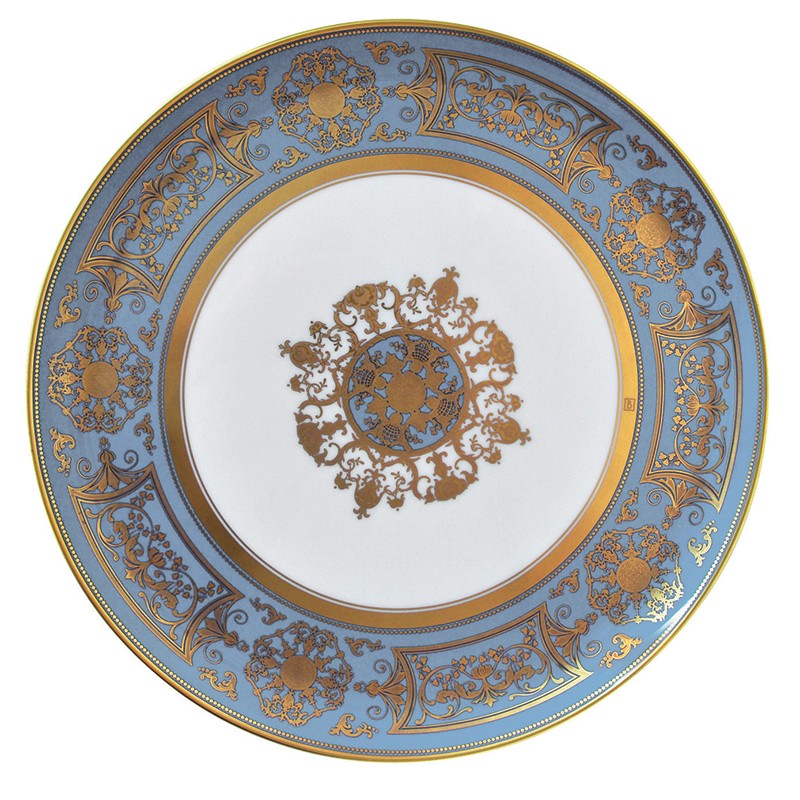 China Round tart platter 13" of the collection Aux rois flanelle | Bernardaud