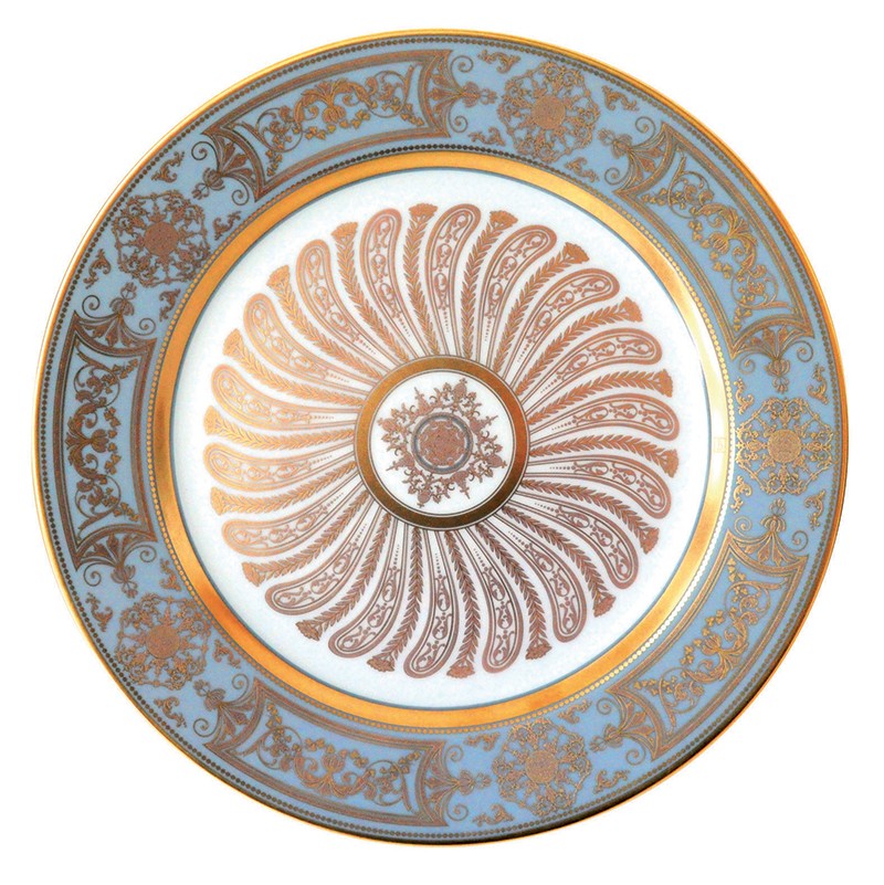 Assiette à dessert 21 cm en porcelaine de la collection Aux rois flanelle Bernardaud