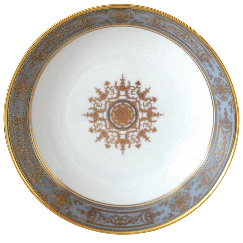 Assiette creuse 19 cm en porcelaine de la collection Aux rois flanelle Bernardaud