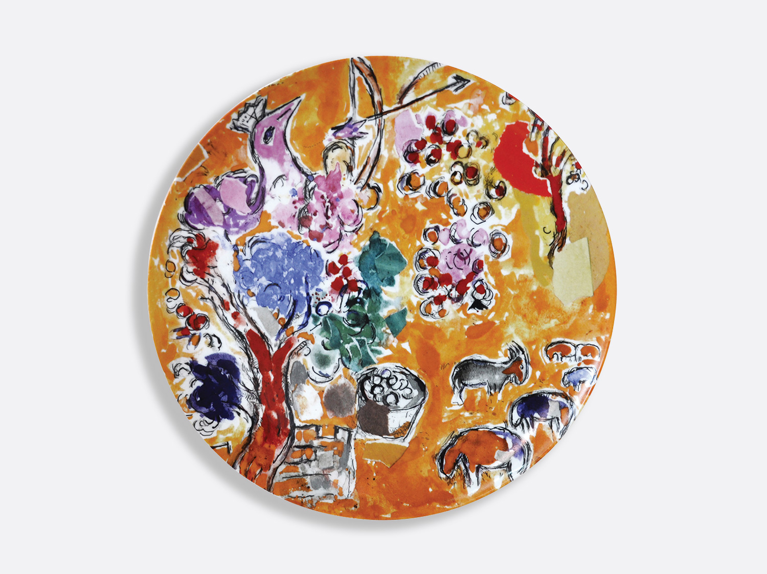 China Large round platter 15" of the collection Les vitraux d'hadassah | Bernardaud