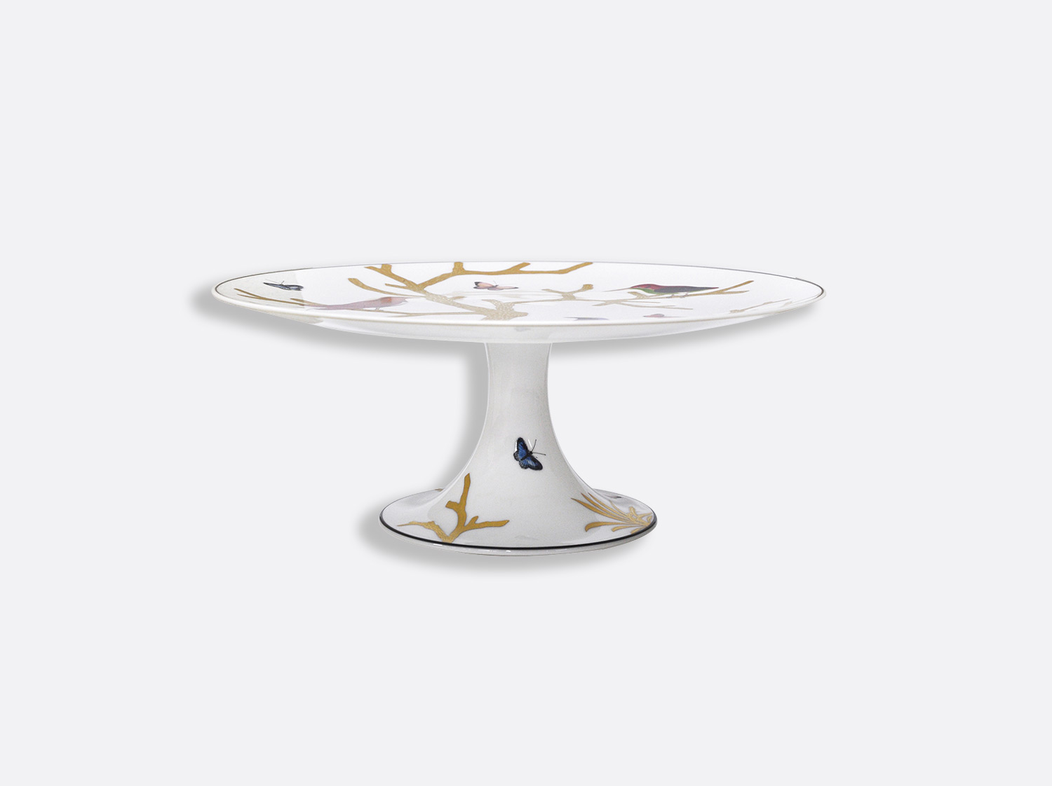 China Footed cake platter of the collection Aux oiseaux | Bernardaud