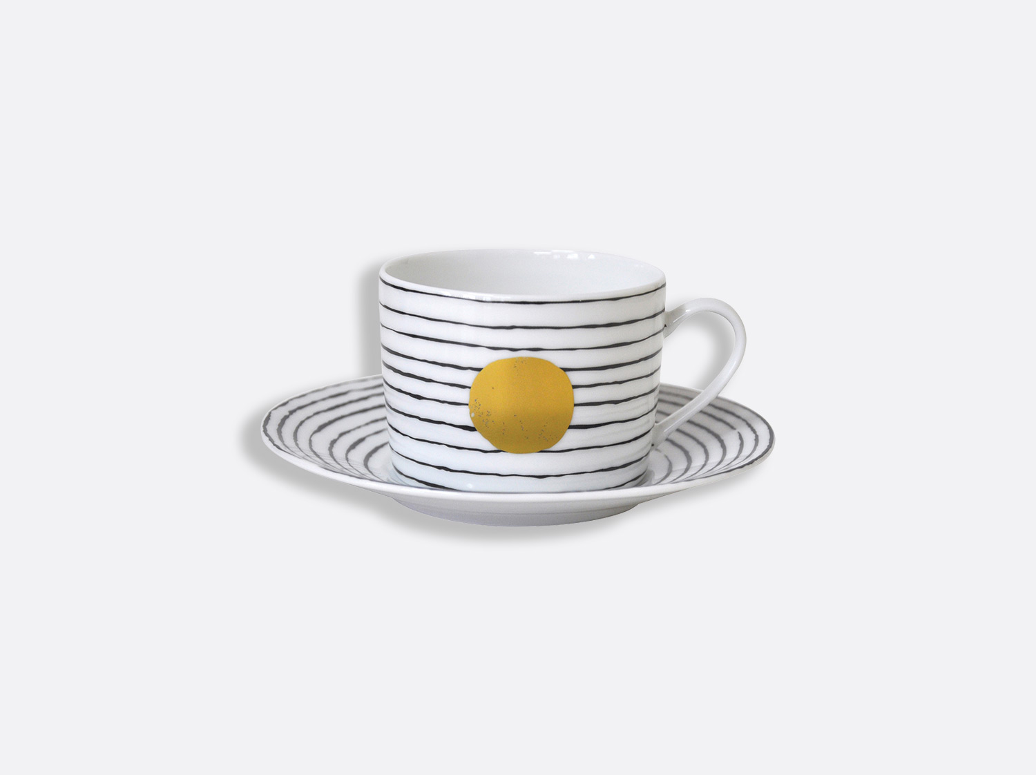 Tasse et soucoupe à thé 15 cl en porcelaine de la collection Aboro Bernardaud
