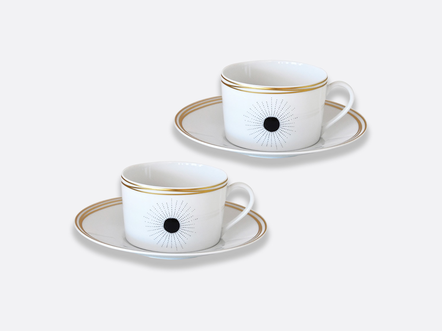 China Set of 2 breakfast cups and saucers 25 cl of the collection Aboro | Bernardaud
