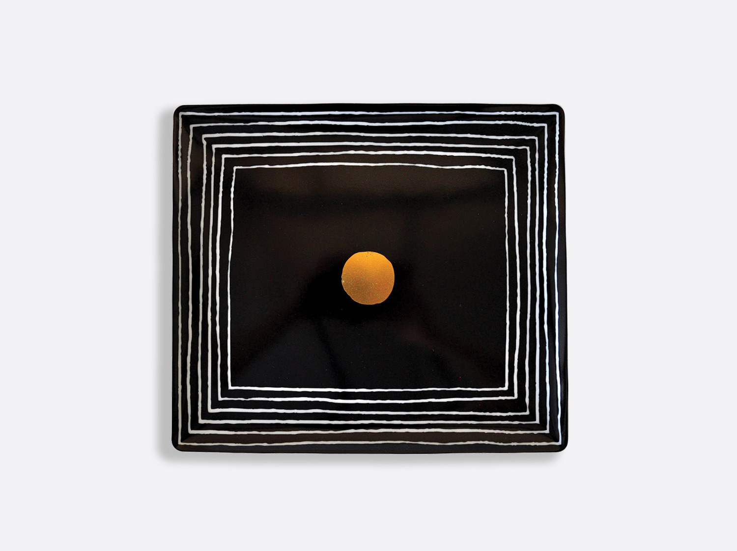 China Rectangular tray 26,5 cm x 23,5 cm black of the collection Aboro | Bernardaud
