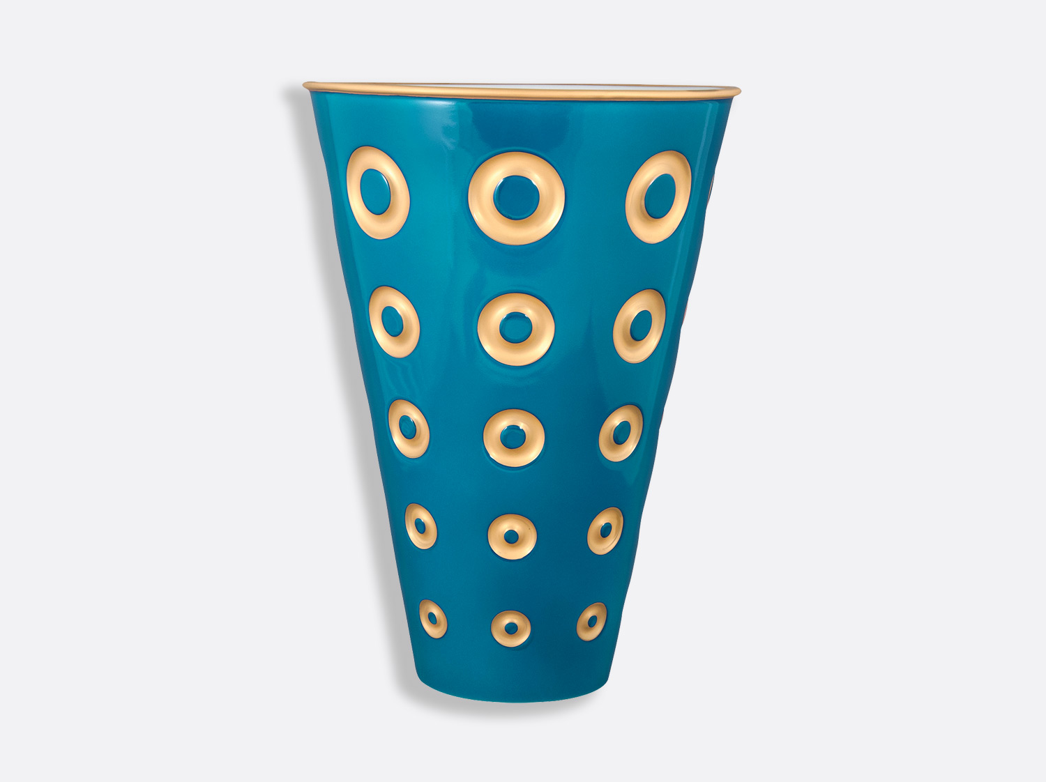 Vase H. 37,5 cm en porcelaine de la collection Panarea bleu indien Bernardaud