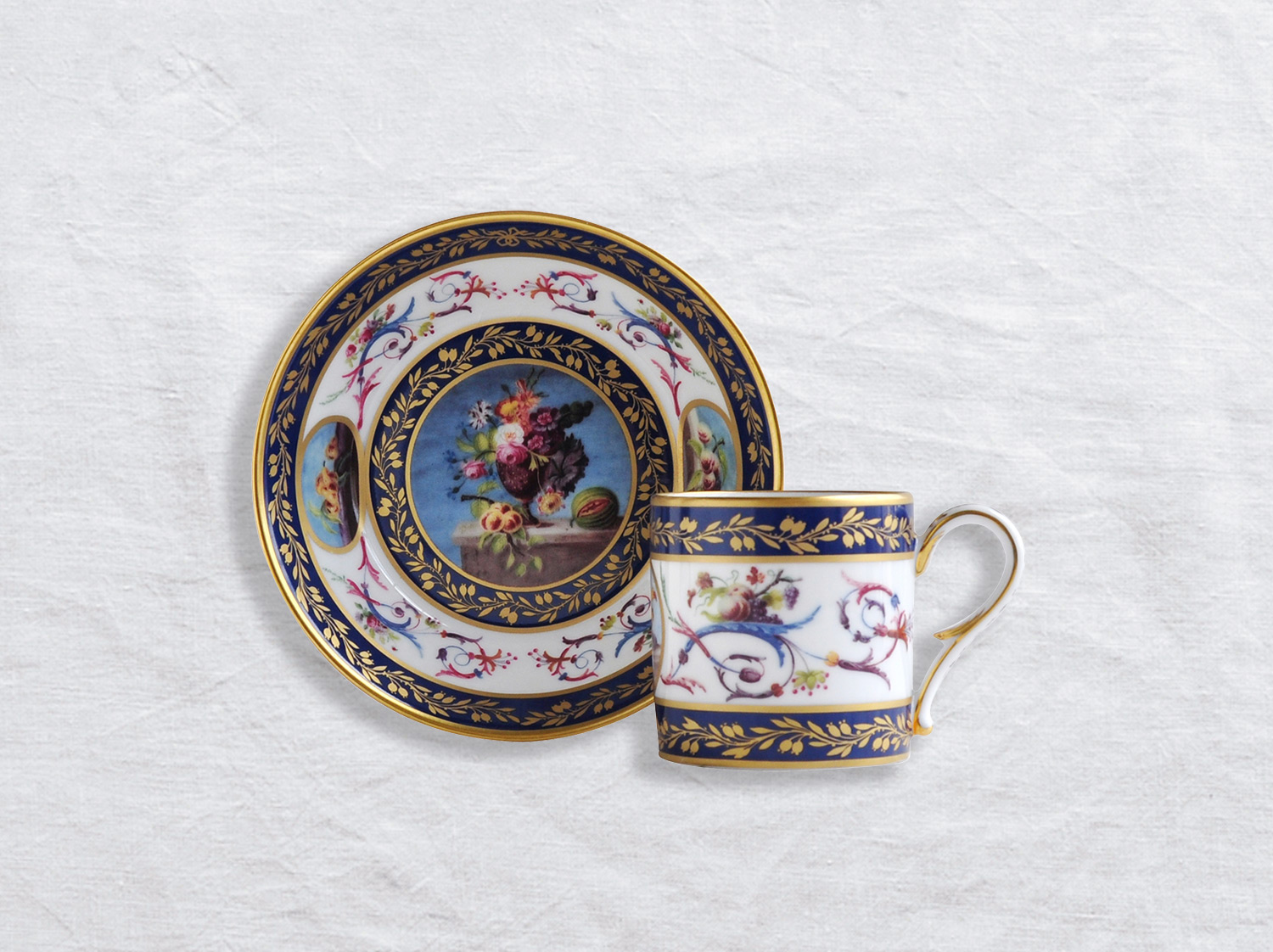 China Litron cup and saucer of the collection Nature morte aux pêches | Bernardaud