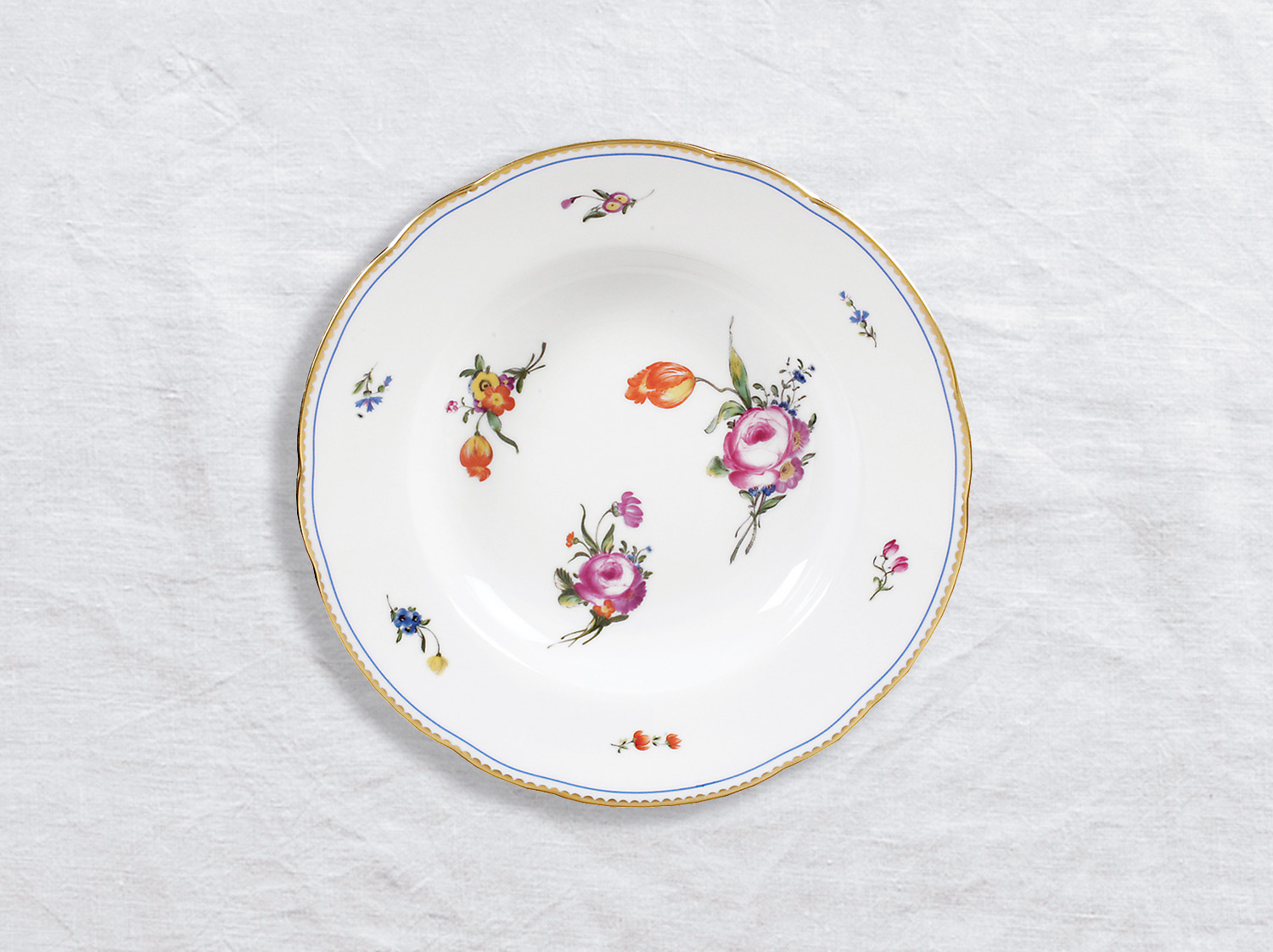 Assiette creuse à aile 22,5 cm en porcelaine de la collection A la reine Bernardaud