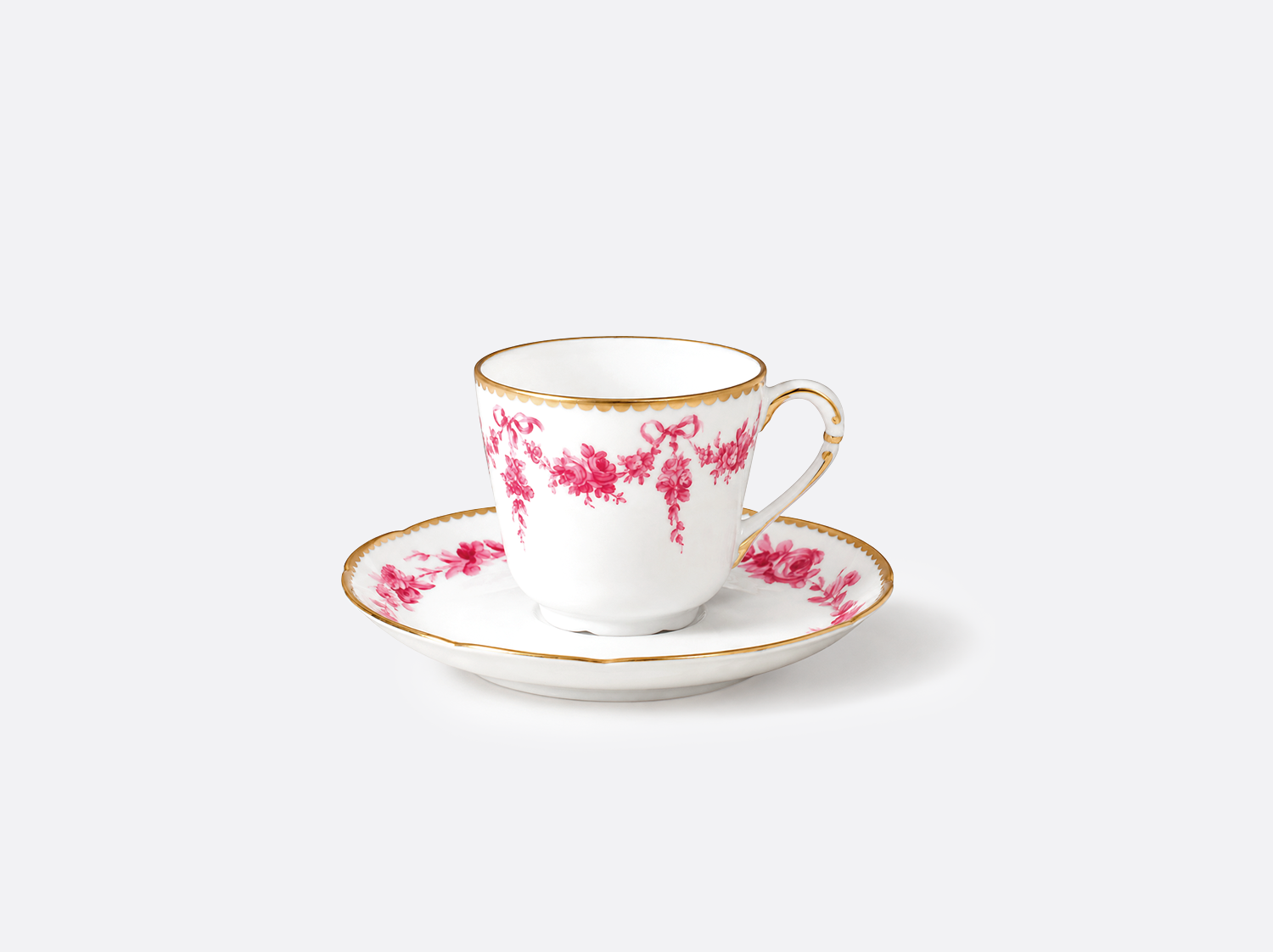 Tasse et soucoupe à café en porcelaine de la collection Louis xv Bernardaud