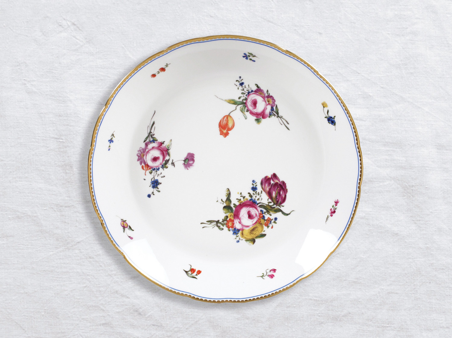 Plat rond creux 29 cm en porcelaine de la collection A la reine Bernardaud