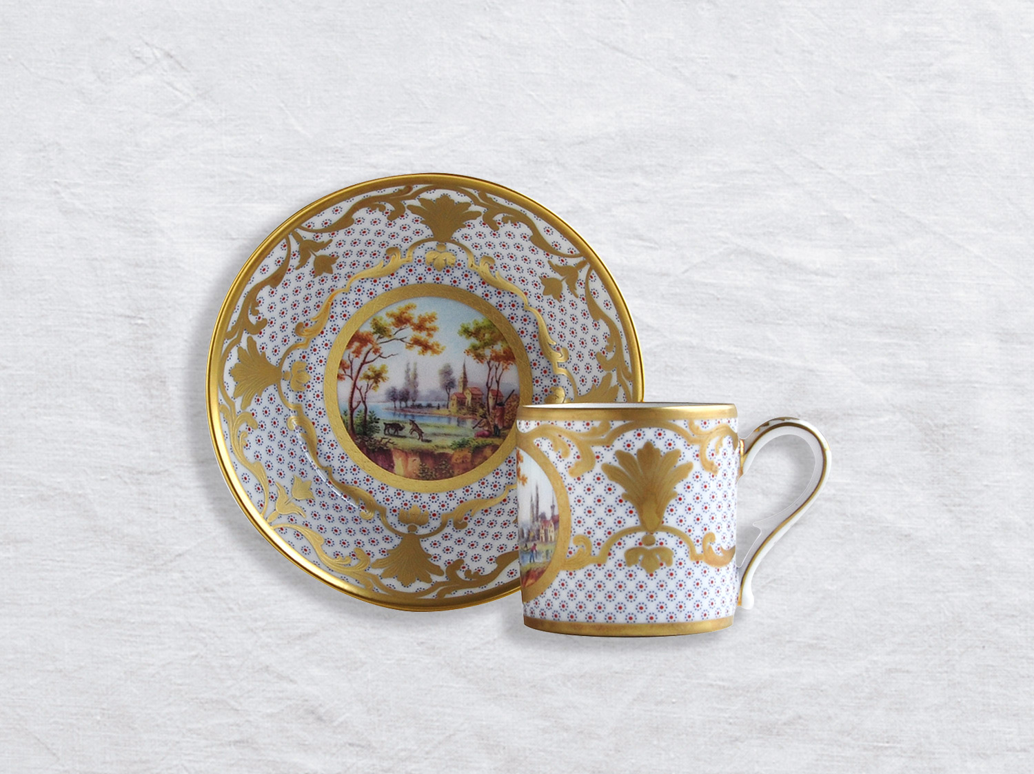 China Litron cup & saucer of the collection Paysage à la barque | Bernardaud
